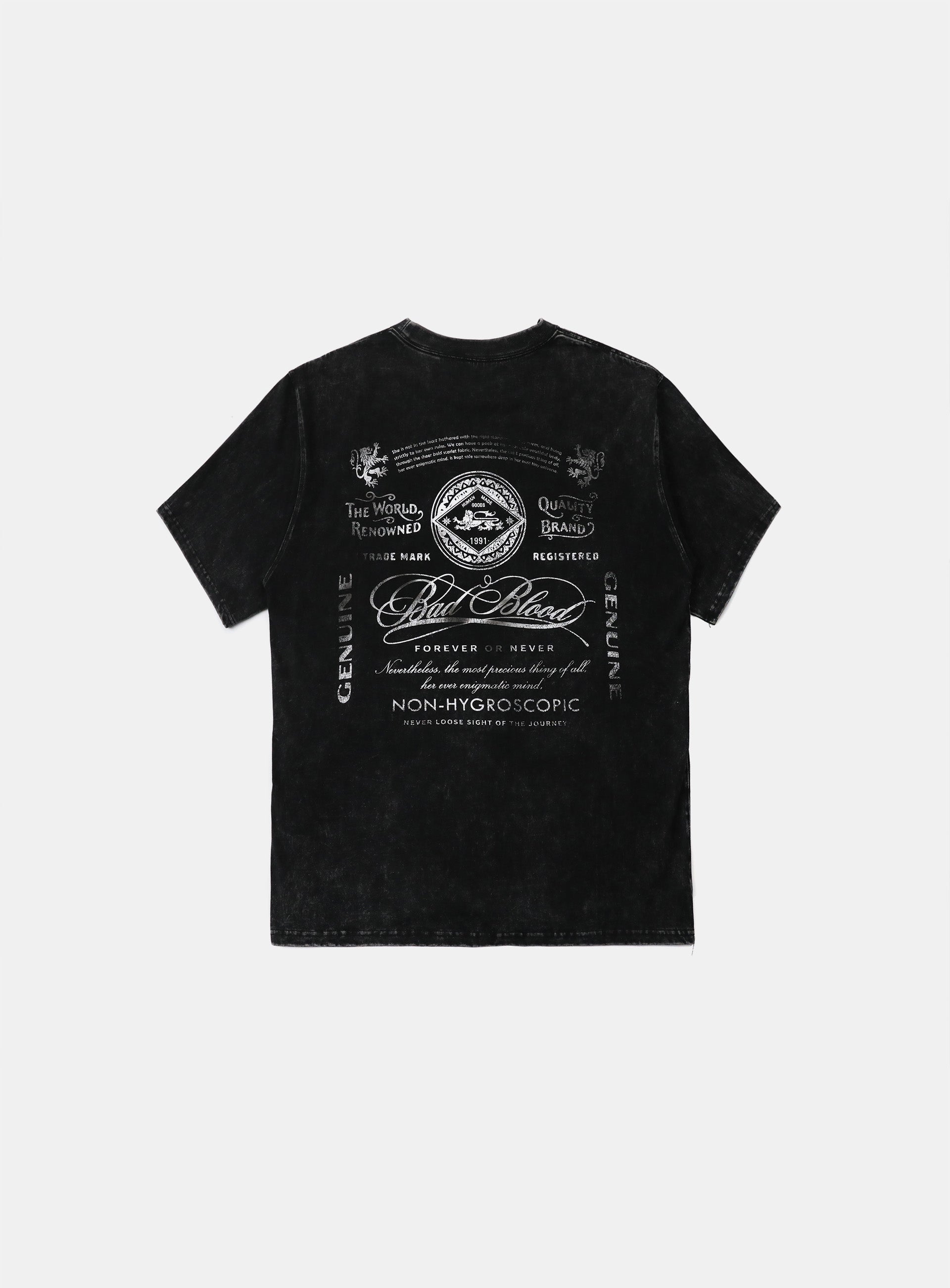 Badblood Premium Classic Washed T-Shirt Black