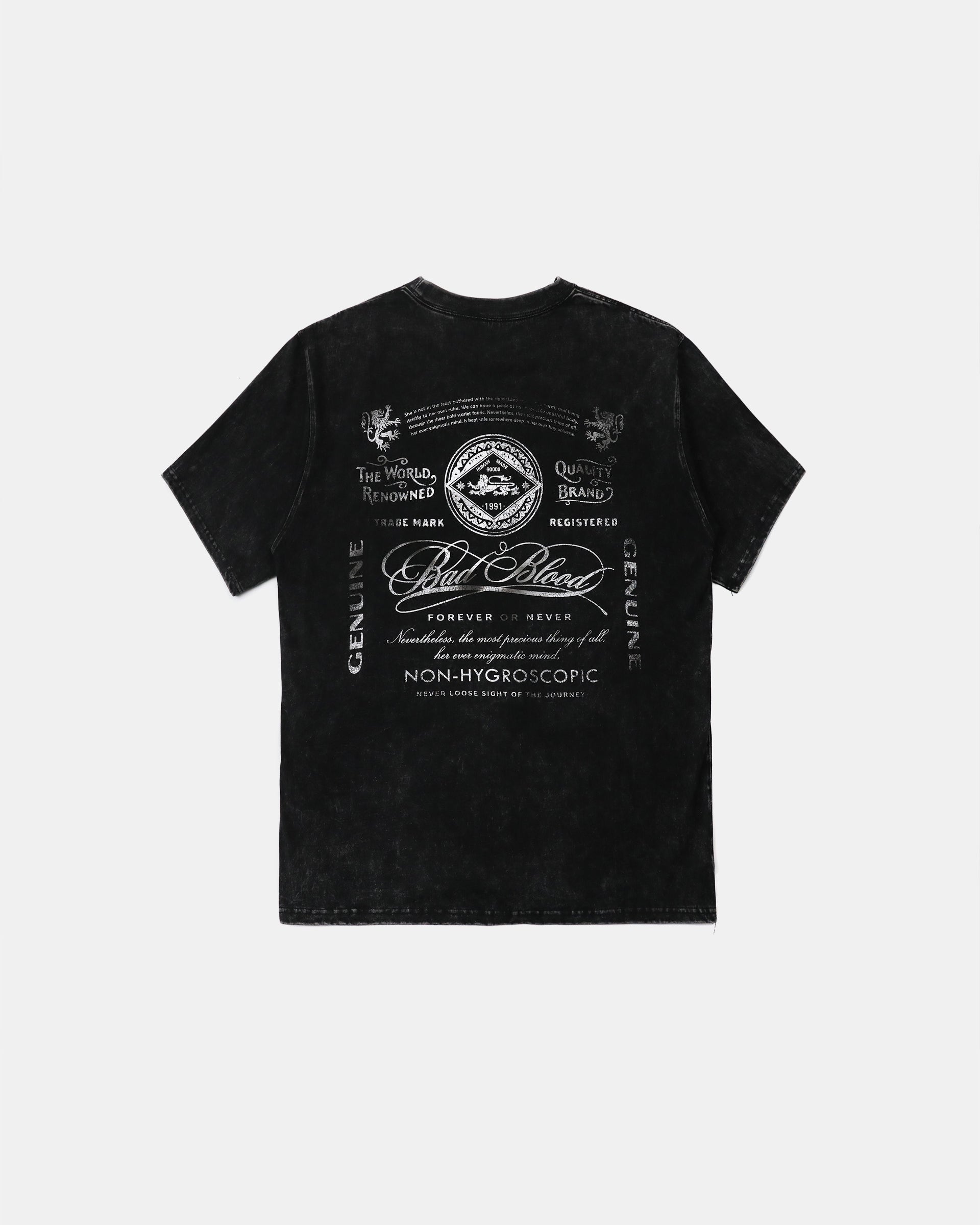 Badblood Premium Classic Washed T-Shirt Black