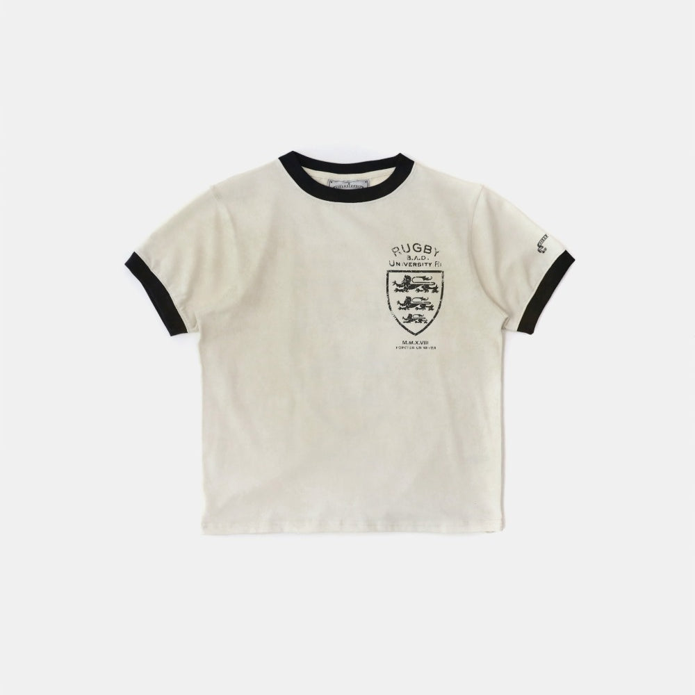 Badblood Mystic Shield Print Ringer T-Shirt - Cream