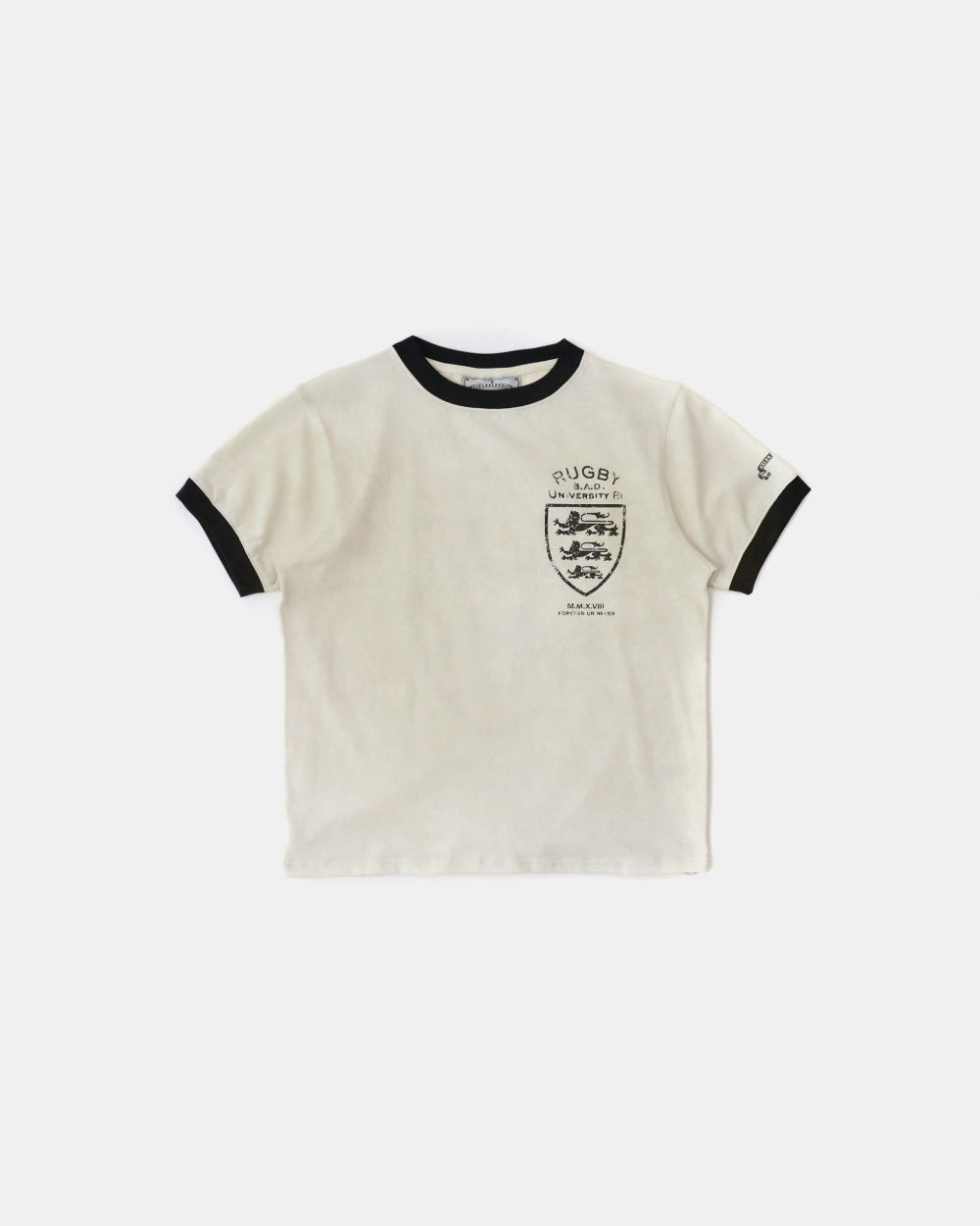 Badblood Mystic Shield Print Ringer T-Shirt - Cream