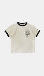 Badblood Mystic Shield Print Ringer T-Shirt - Cream