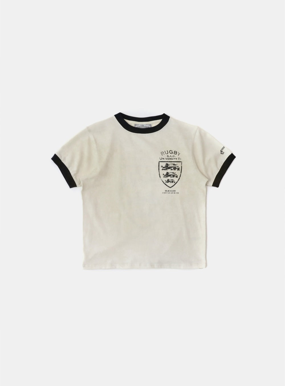 Badblood Mystic Shield Print Ringer T-Shirt - Cream