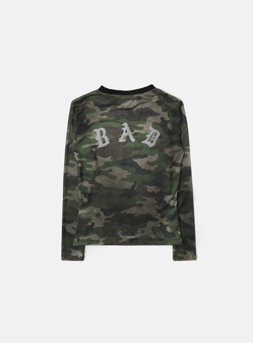 Badblood Mystic Logo Reflective Long Sleeve - Green Camo