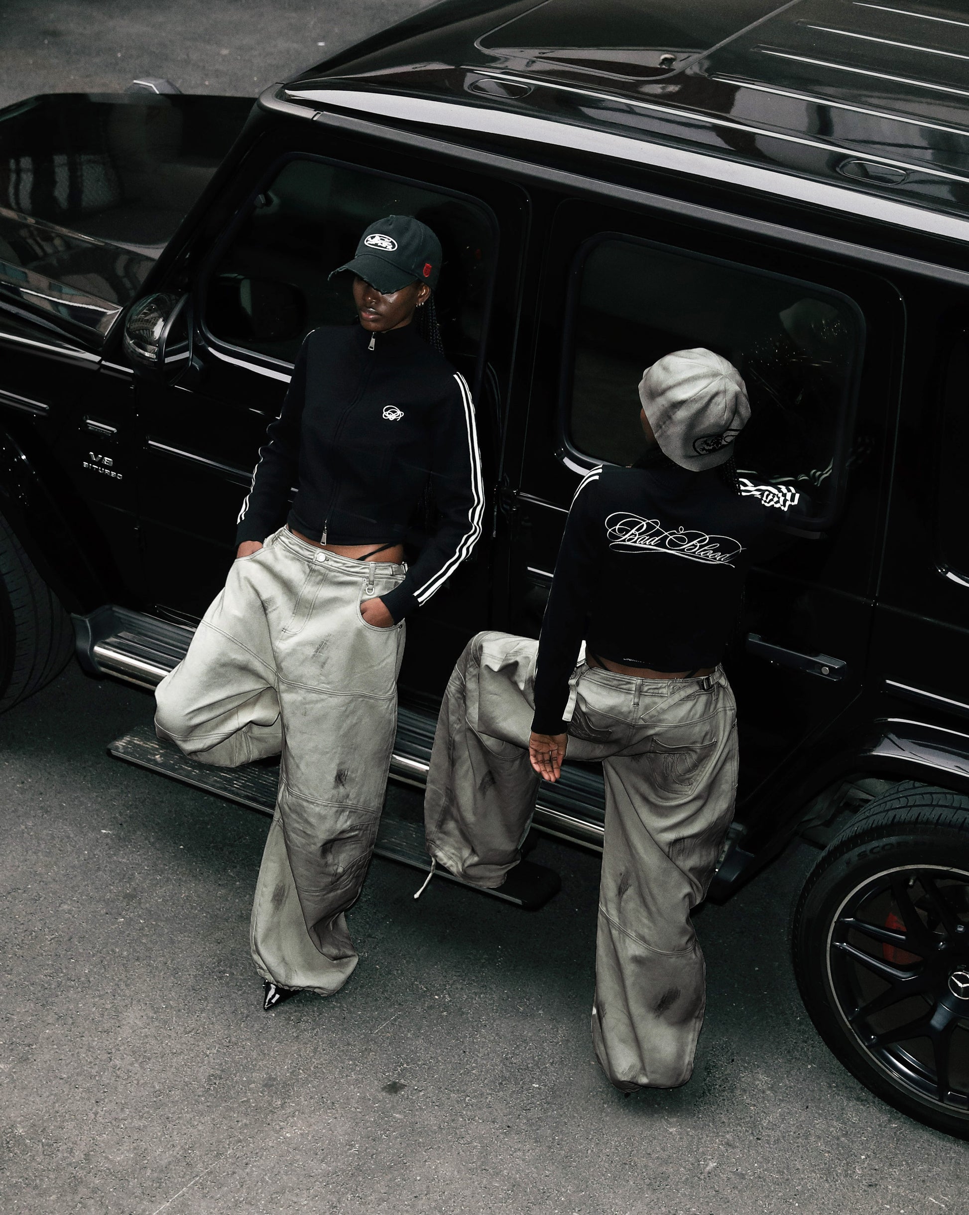 Badblood Dark Classic Knit Track Zip-Up Black