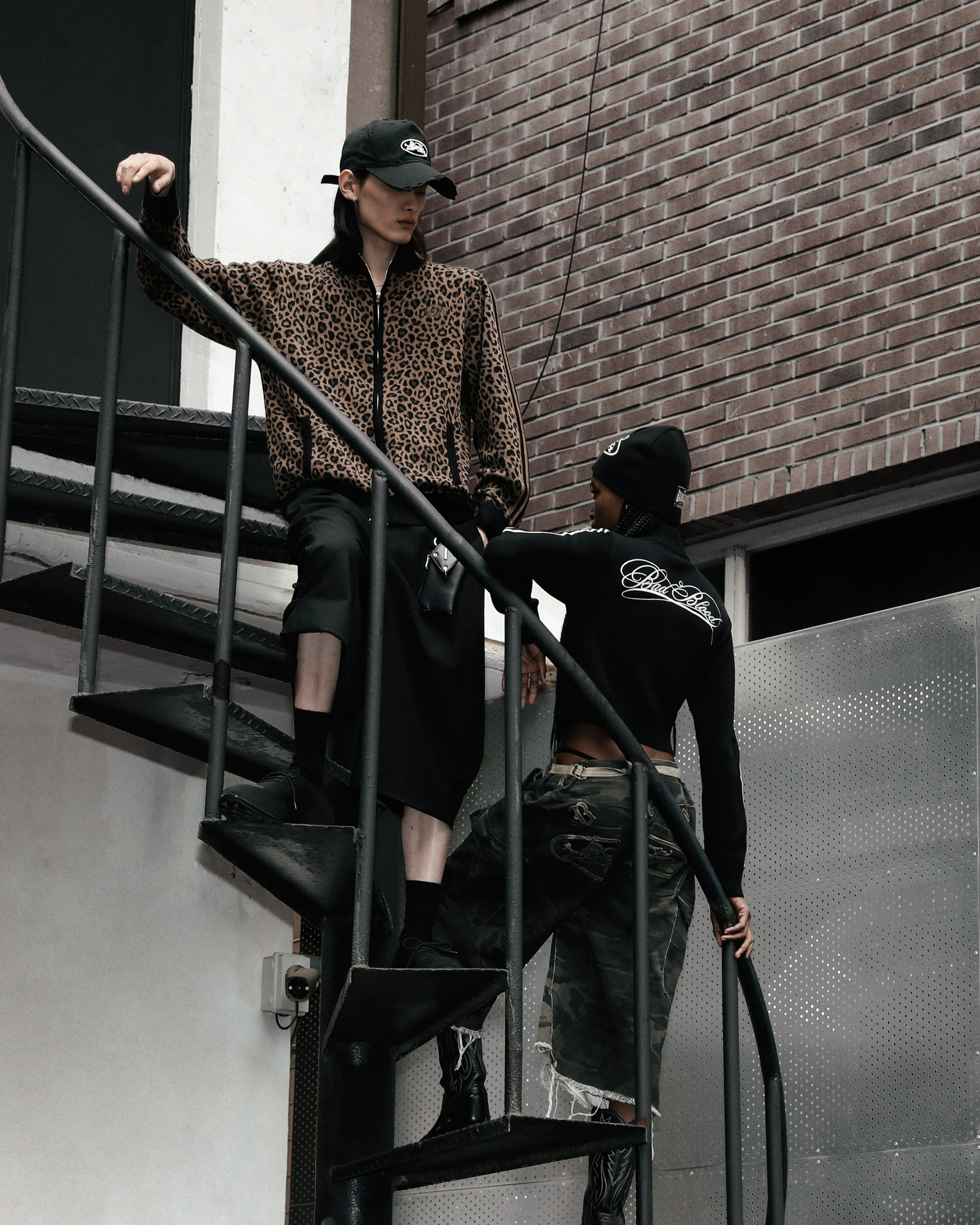 Badblood Dark Classic Knit Track Zip-Up Black