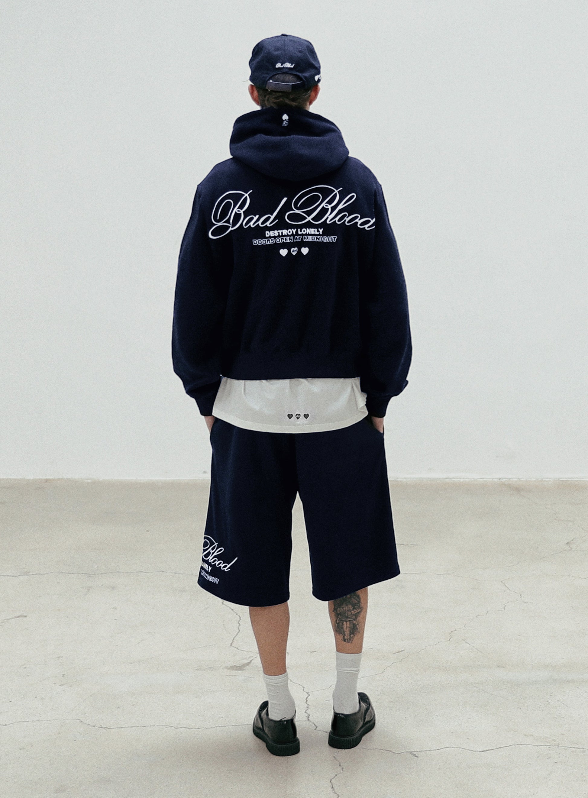 Badblood Classic Logo Bermuda Pants - Navy
