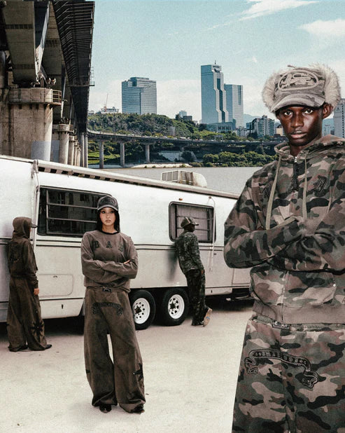 Badblood Cosmo Patch 2-Way Curved Jogger Trousers - Green Camo