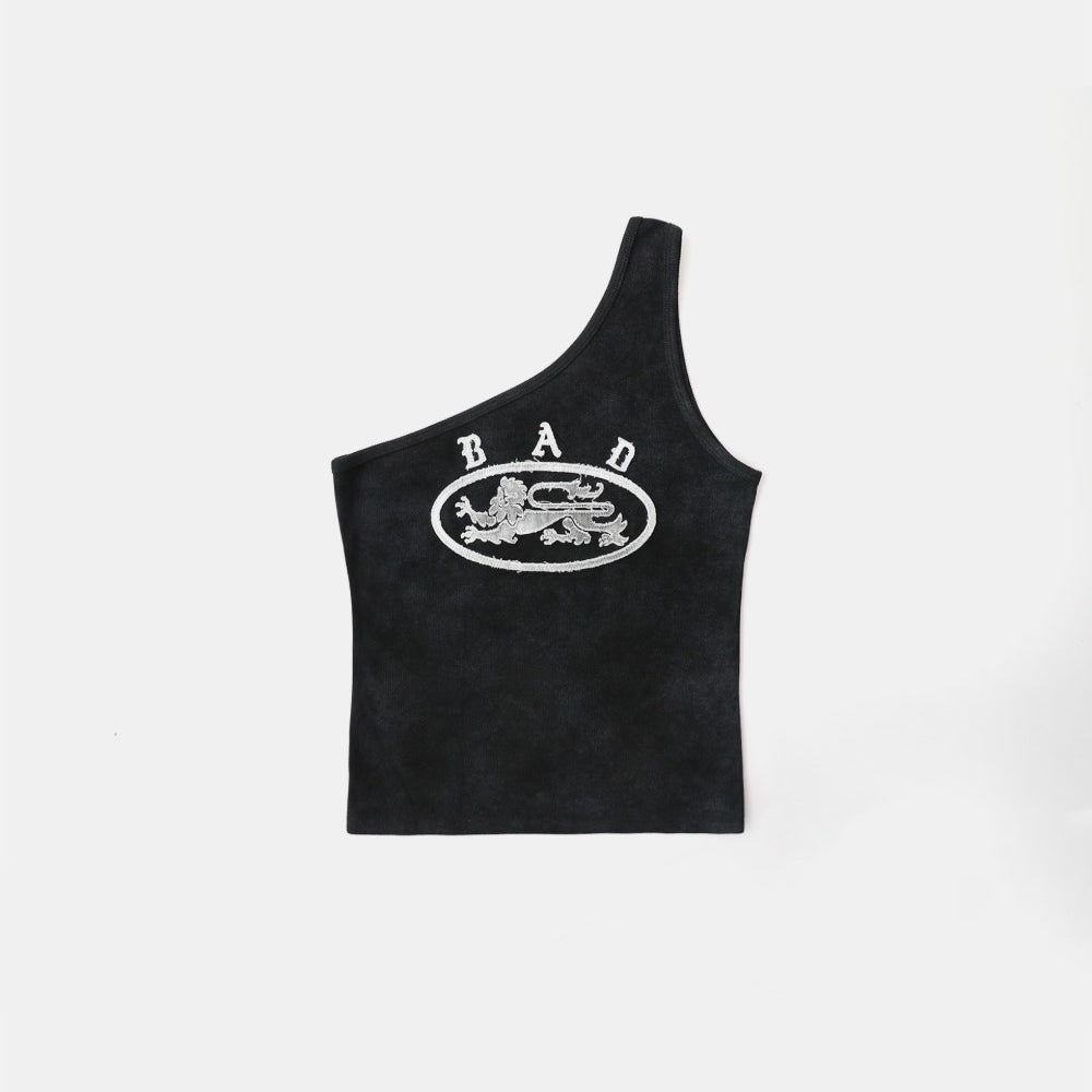Badblood Ryan Patch One Shoulder Tank Washed Black