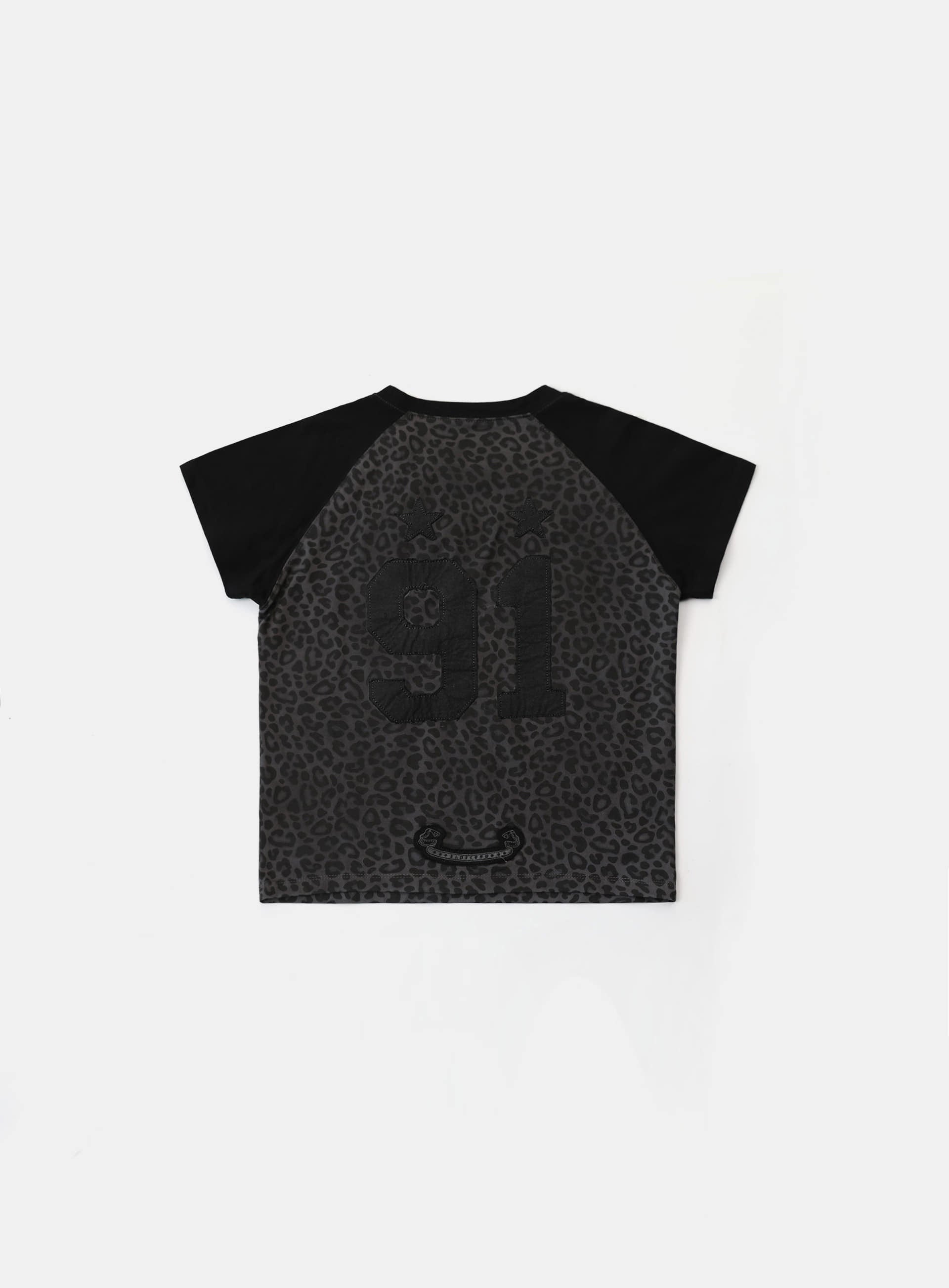 Badblood Contrast Short Sleeve Black Leopard
