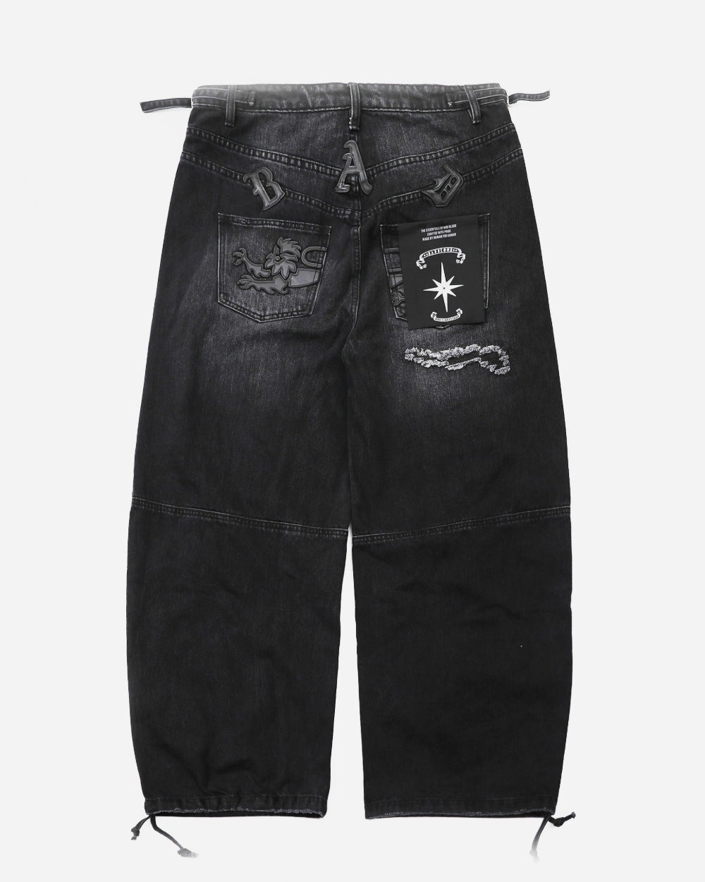 Badblood 0309 Fallout Convex Denim Pants - Black