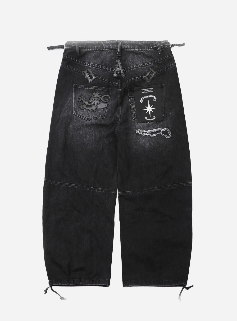 Badblood 0309 Fallout Convex Denim Pants - Black