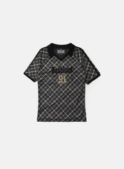 Badblood Vintage Club V-Neck Check T-Shirt Black
