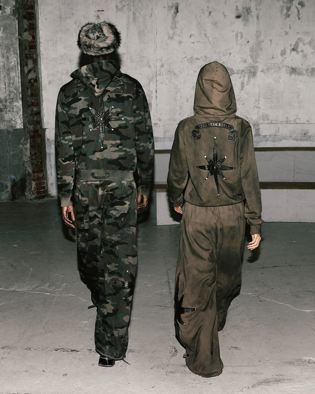 Badblood Cosmo Patch Hooded Zip-Up - Green Camo