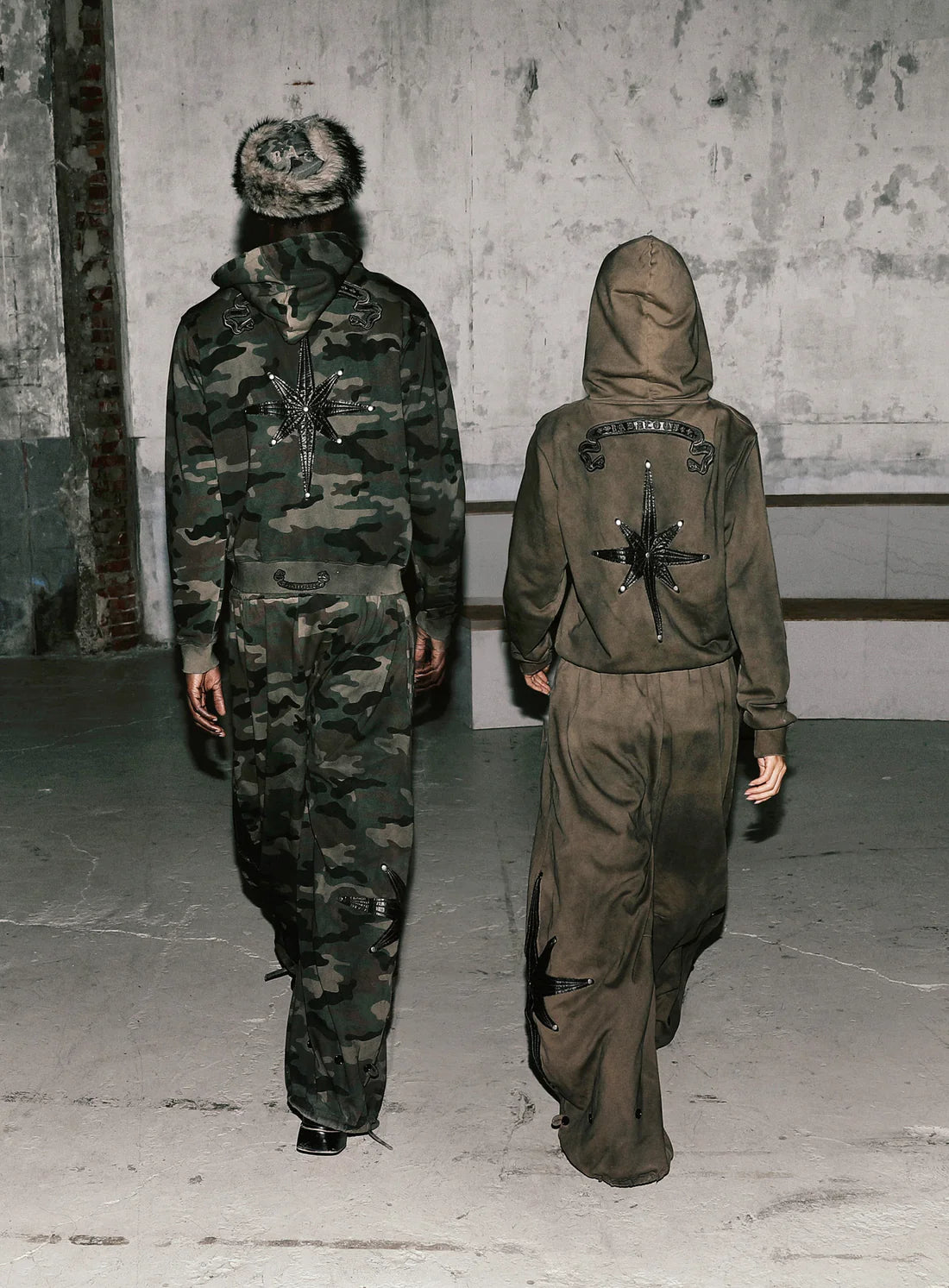 Badblood Cosmo Patch Hooded Zip-Up - Green Camo