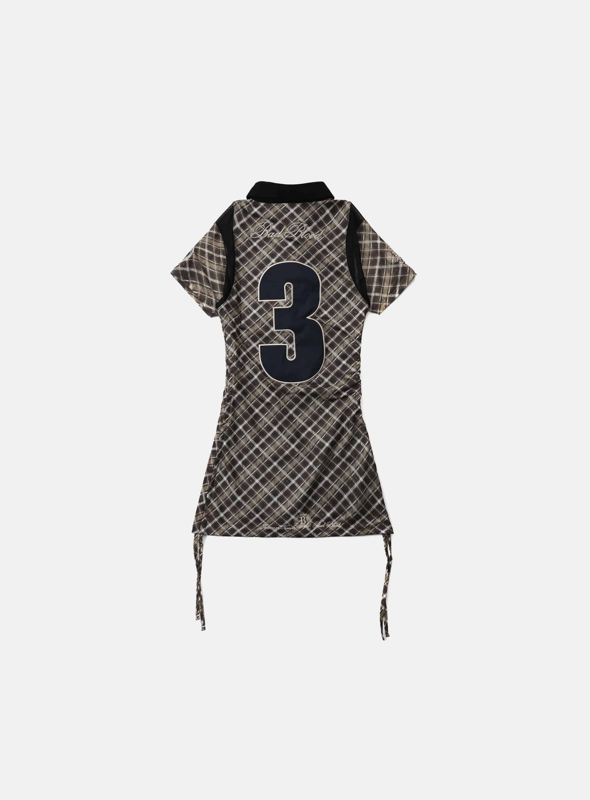 Badblood Vintage Club Polo Mini Dress Check Brown
