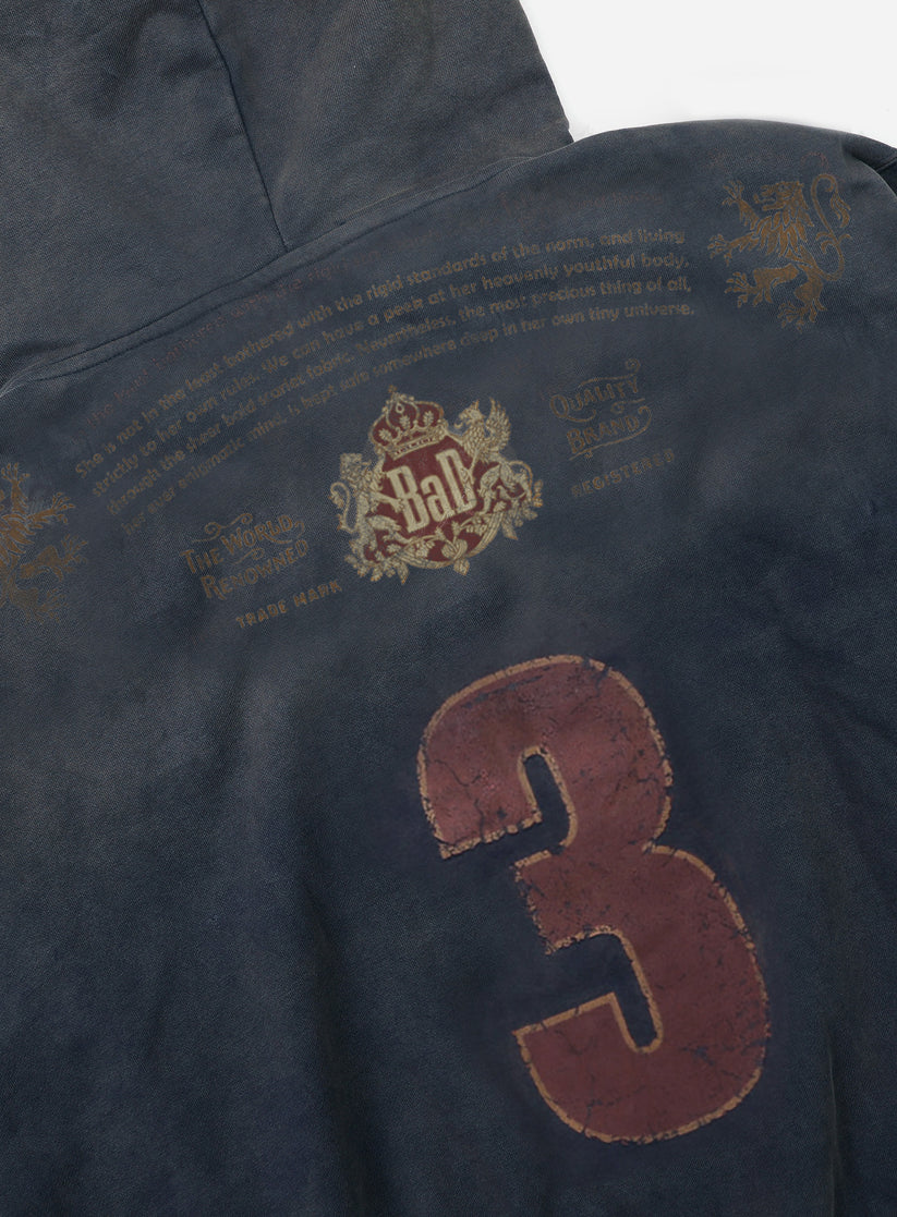 Badblood Royal Classic Distressed Hoodie - Navy