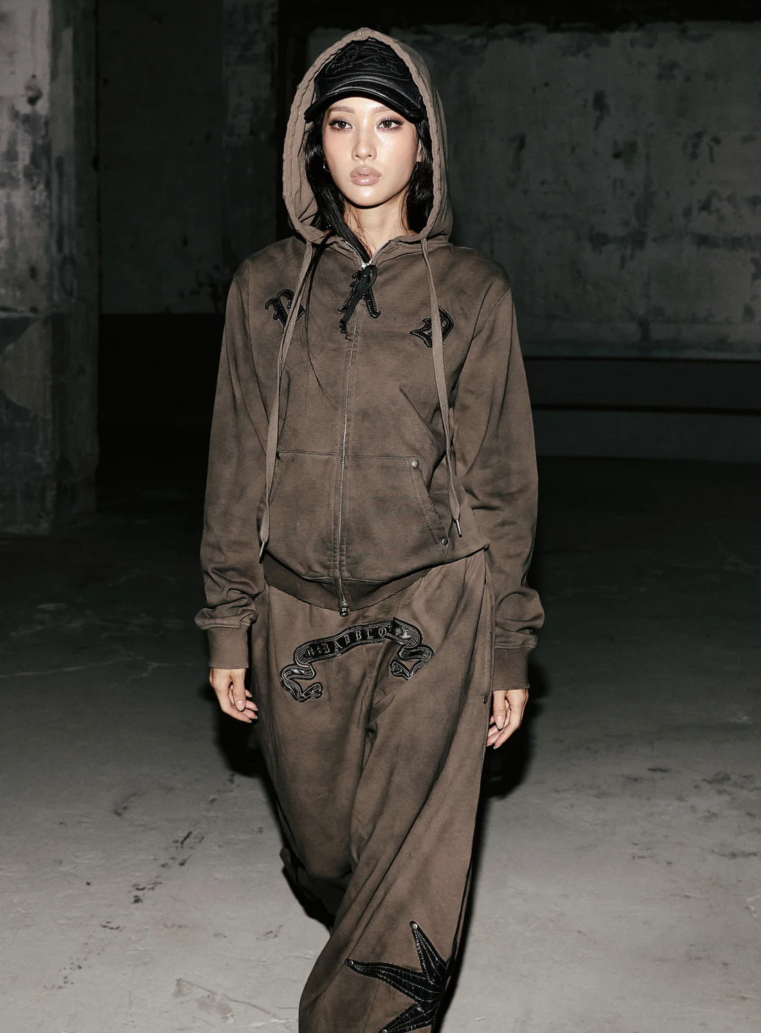 Badblood Cosmo Patch 2-Way Curved Jogger Trousers - Tobacco