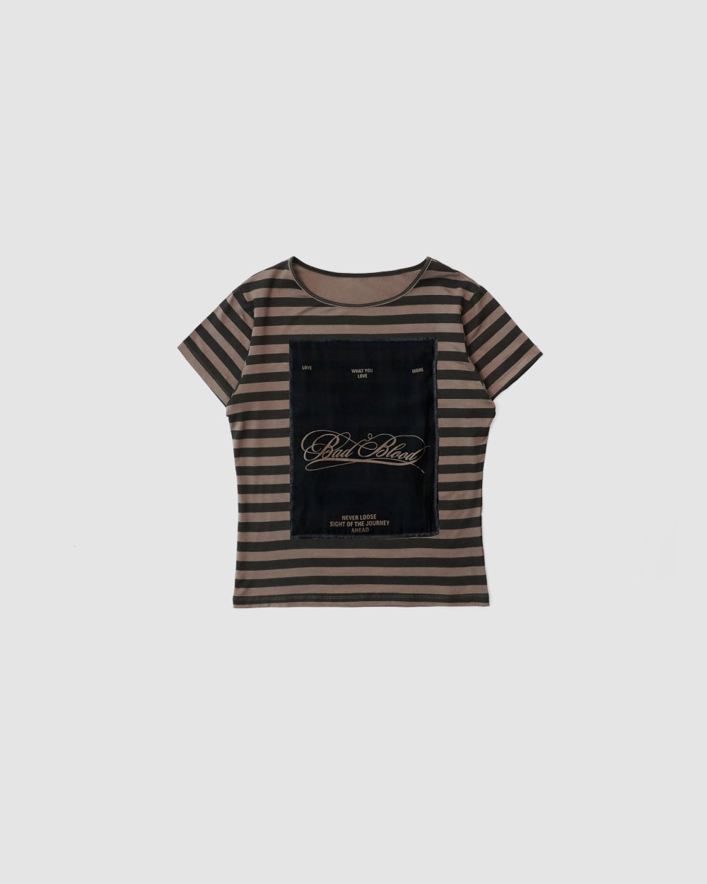 Badblood Dark Classic Stripe T-Shirt - Tobacco/Brown