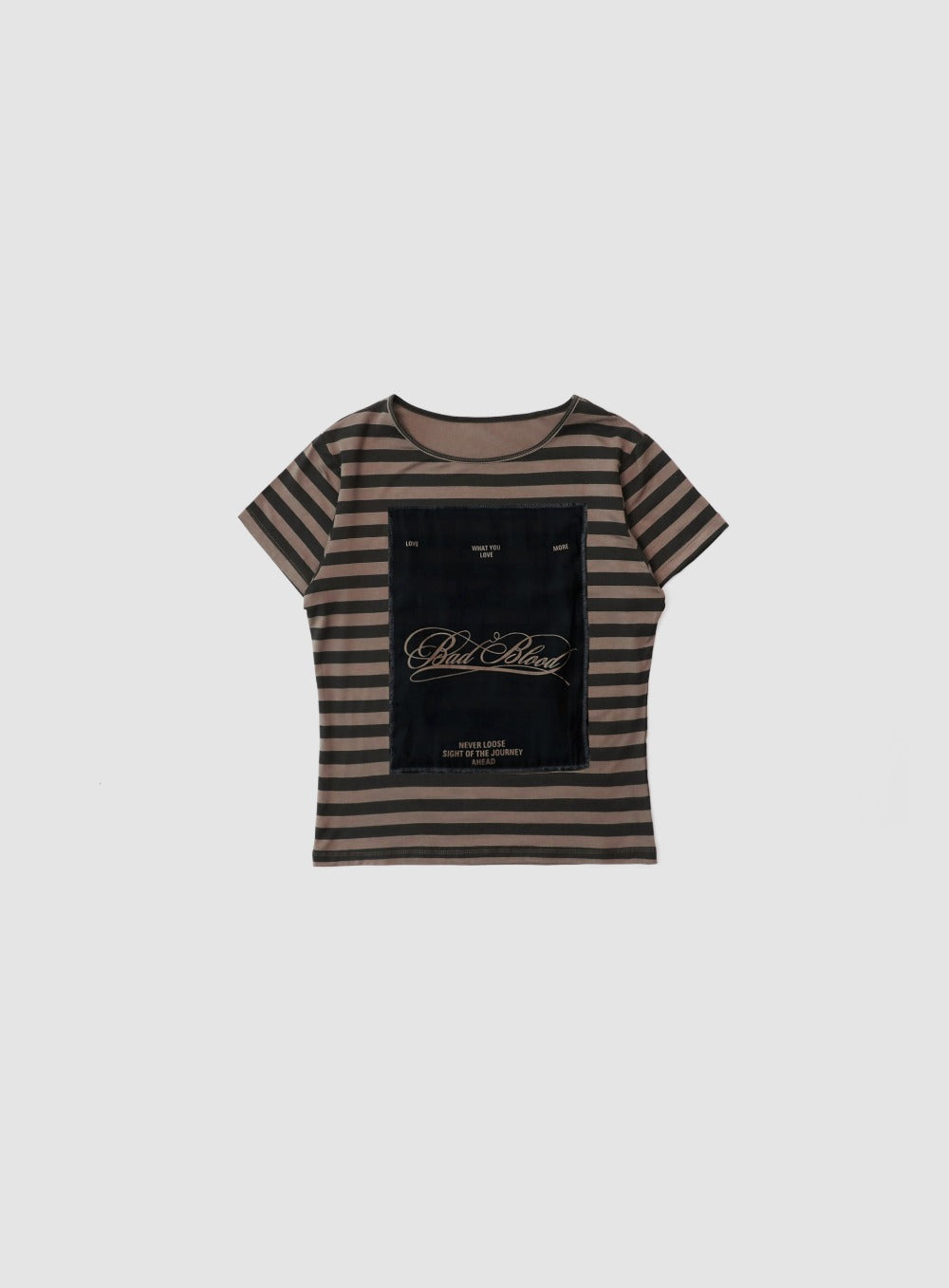 Badblood Dark Classic Stripe T-Shirt - Tobacco/Brown