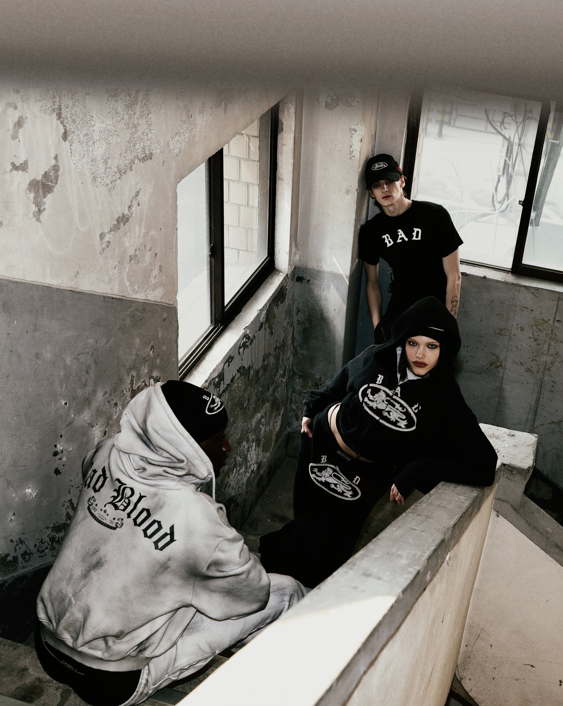 Badblood Lion Patch 2 Way Curved Jogger Washed Black