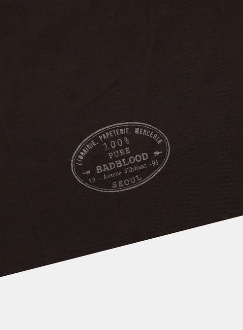 Badblood KEEP SLEEPING Boat Neck Loose Fit Tee - Chocolate