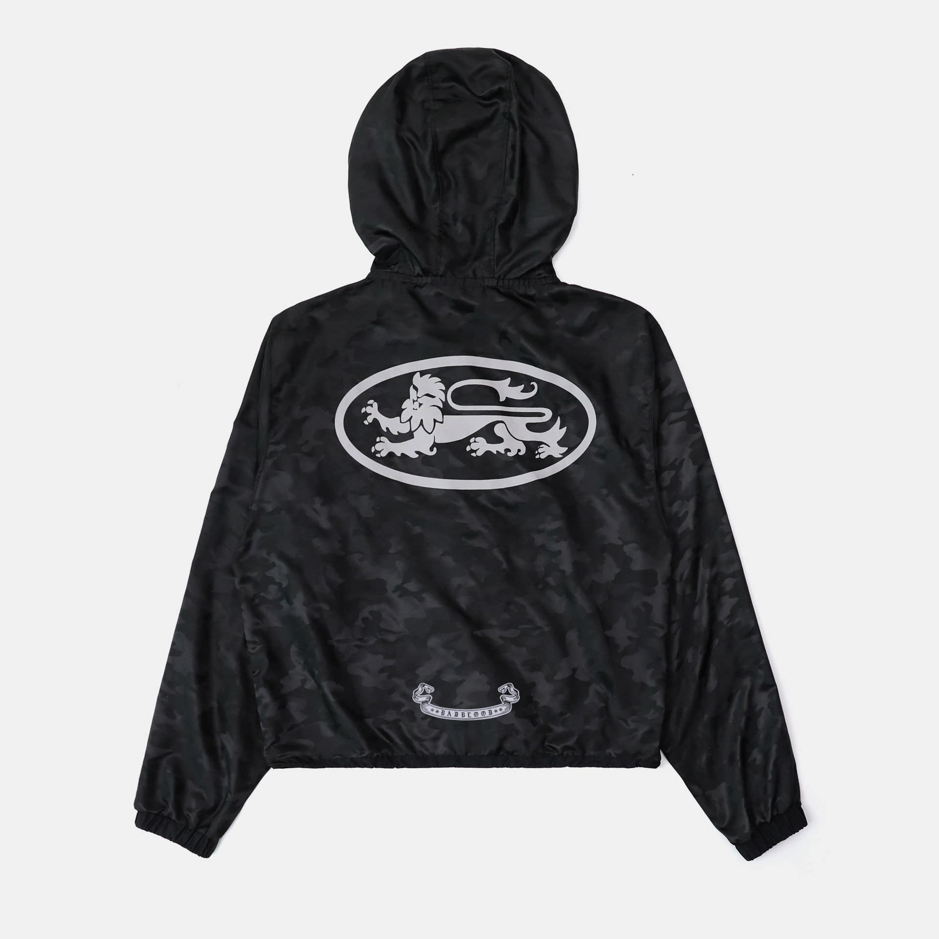 Badblood Mystic Nylon Reflective Hooded Zip-Up Black Camo