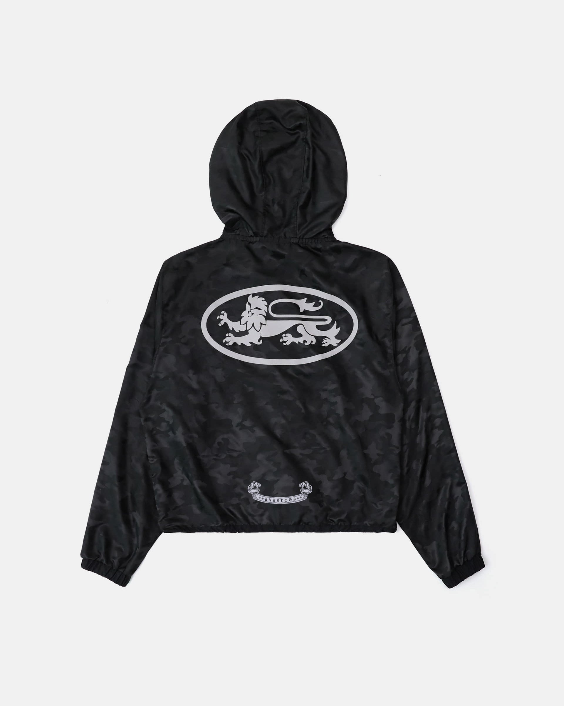 Badblood Mystic Nylon Reflective Hooded Zip-Up Black Camo