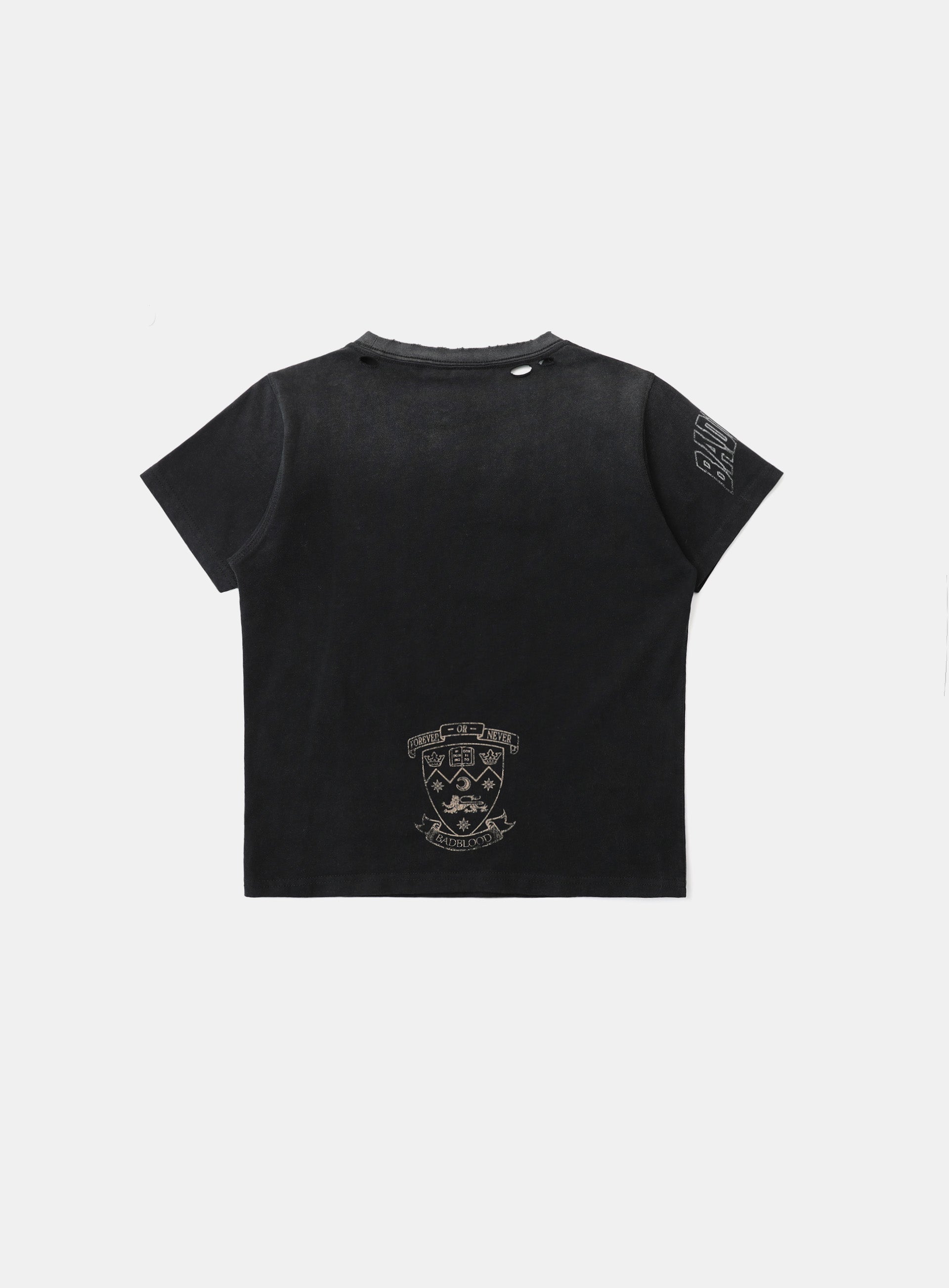 Badblood Workshop Print Distressed T-Shirt Black
