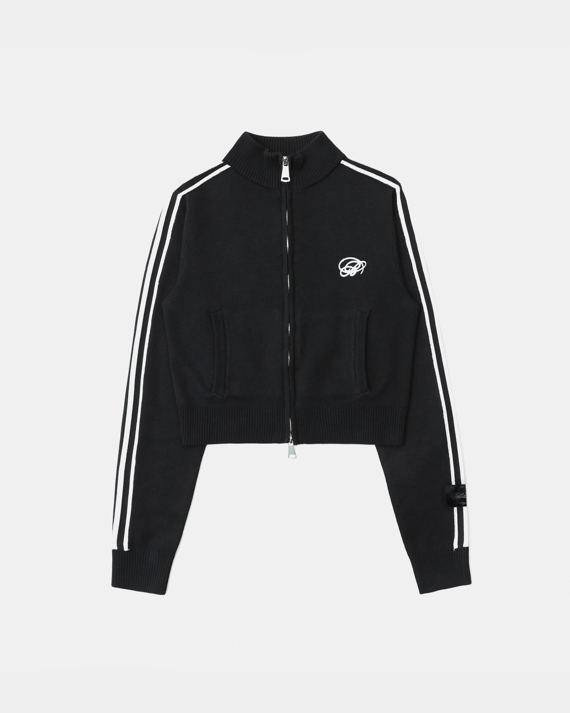 Badblood Dark Classic Knit Track Zip-Up Black