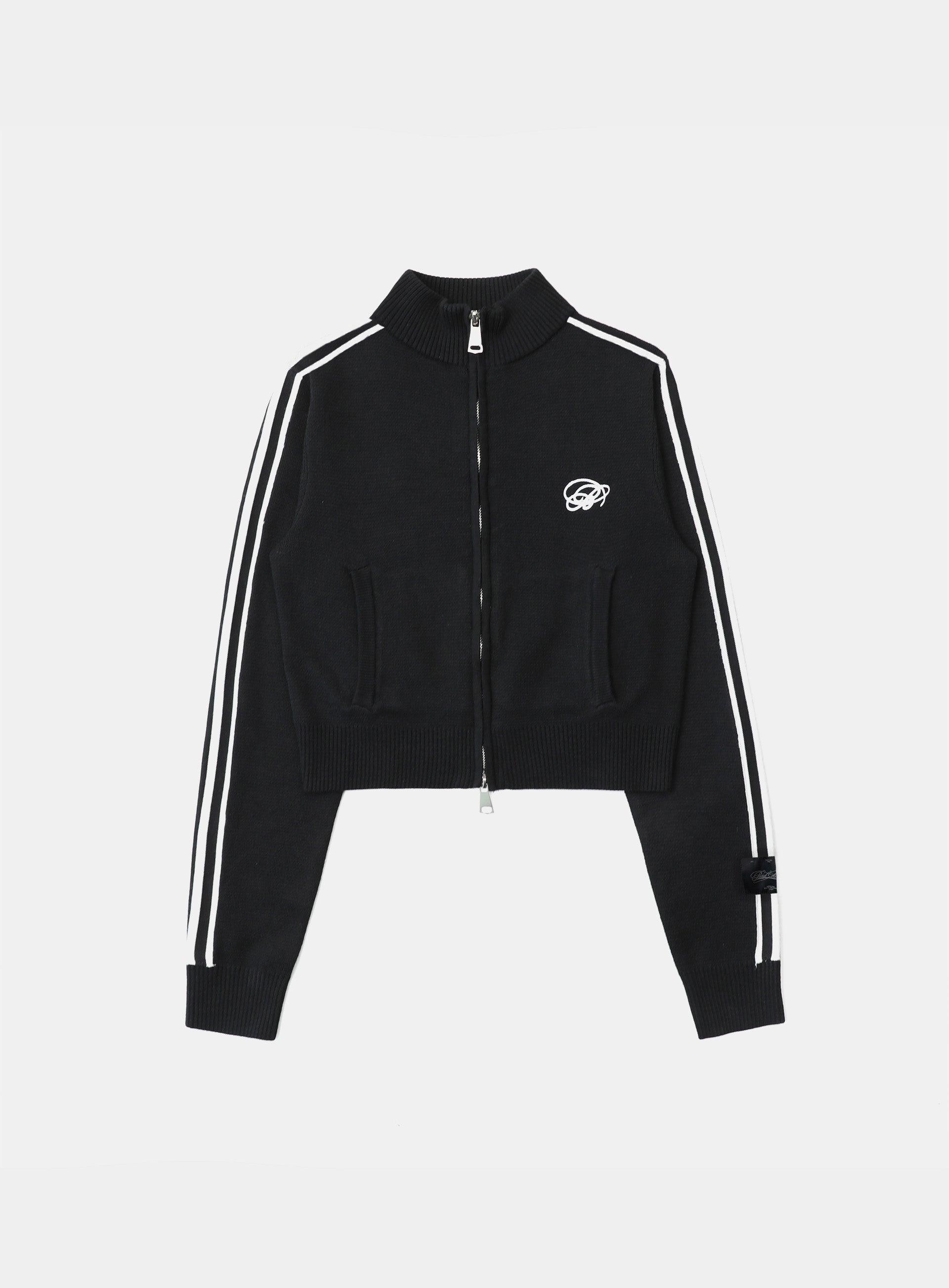Badblood Dark Classic Knit Track Zip-Up Black