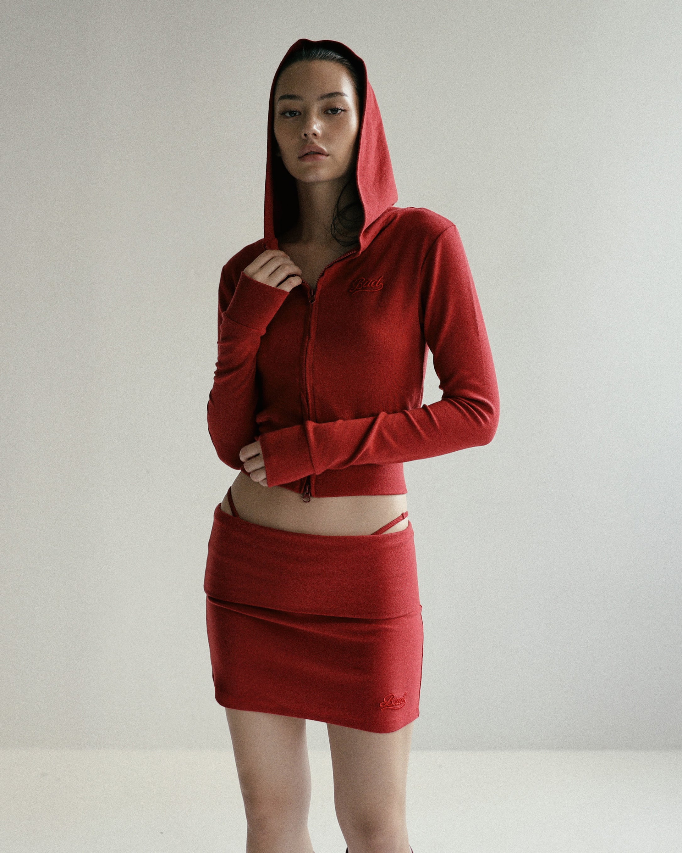 Badblood Beyond Soft Hood Zip-Up Slim Fit - Carmine