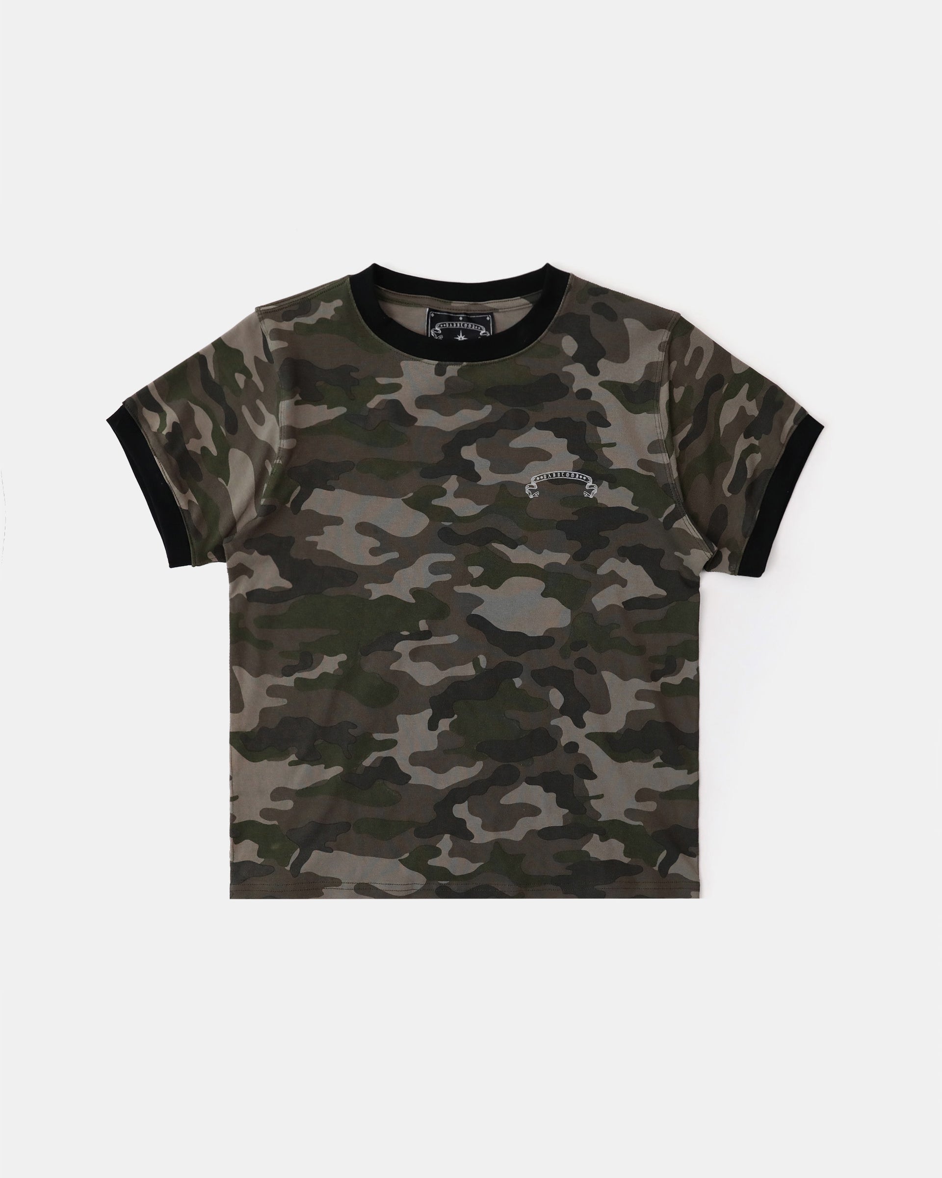 Badblood Cosmo Reflective Ringer T-Shirt - Green Camo