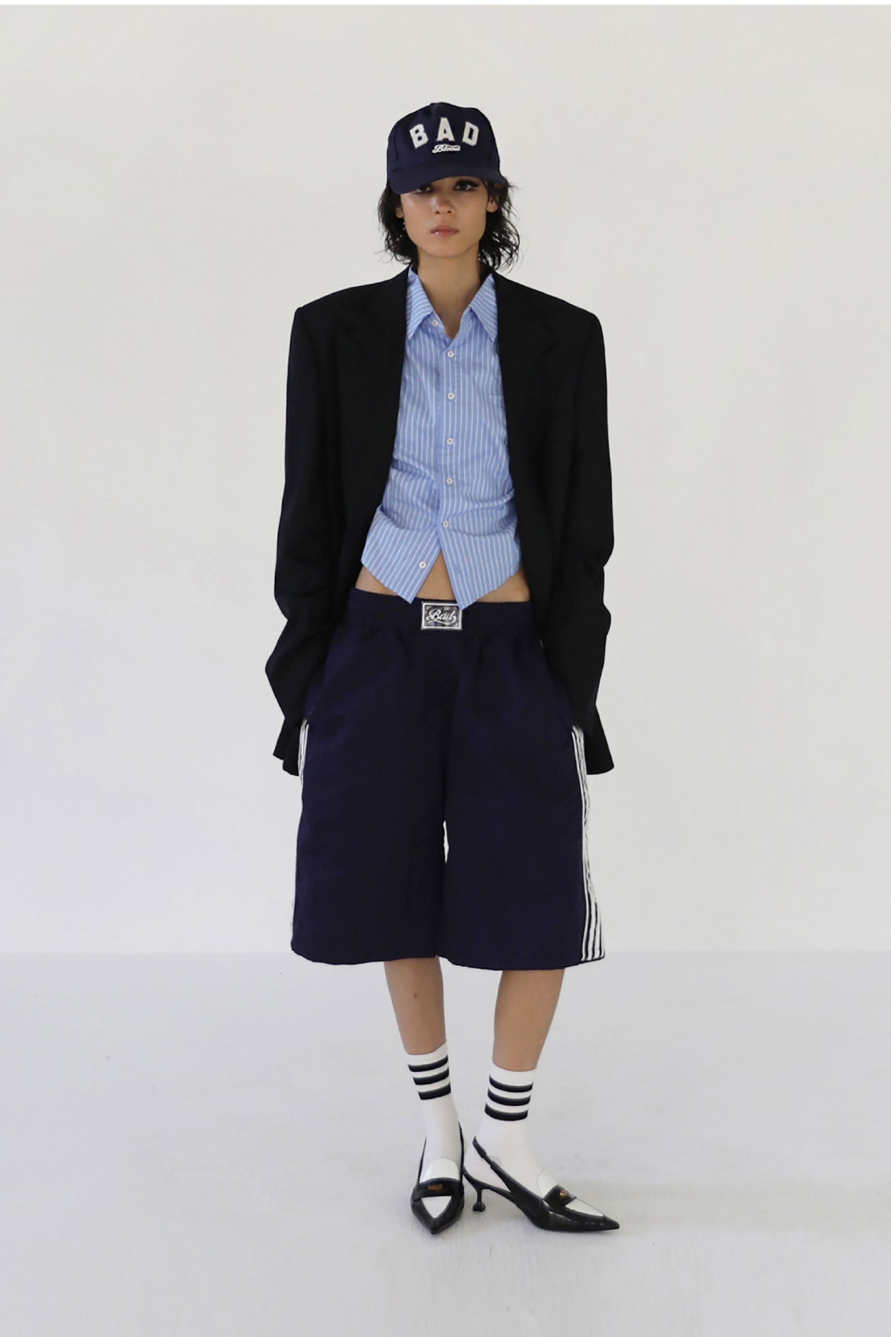 Badblood Billy Track Bermuda Pants Navy
