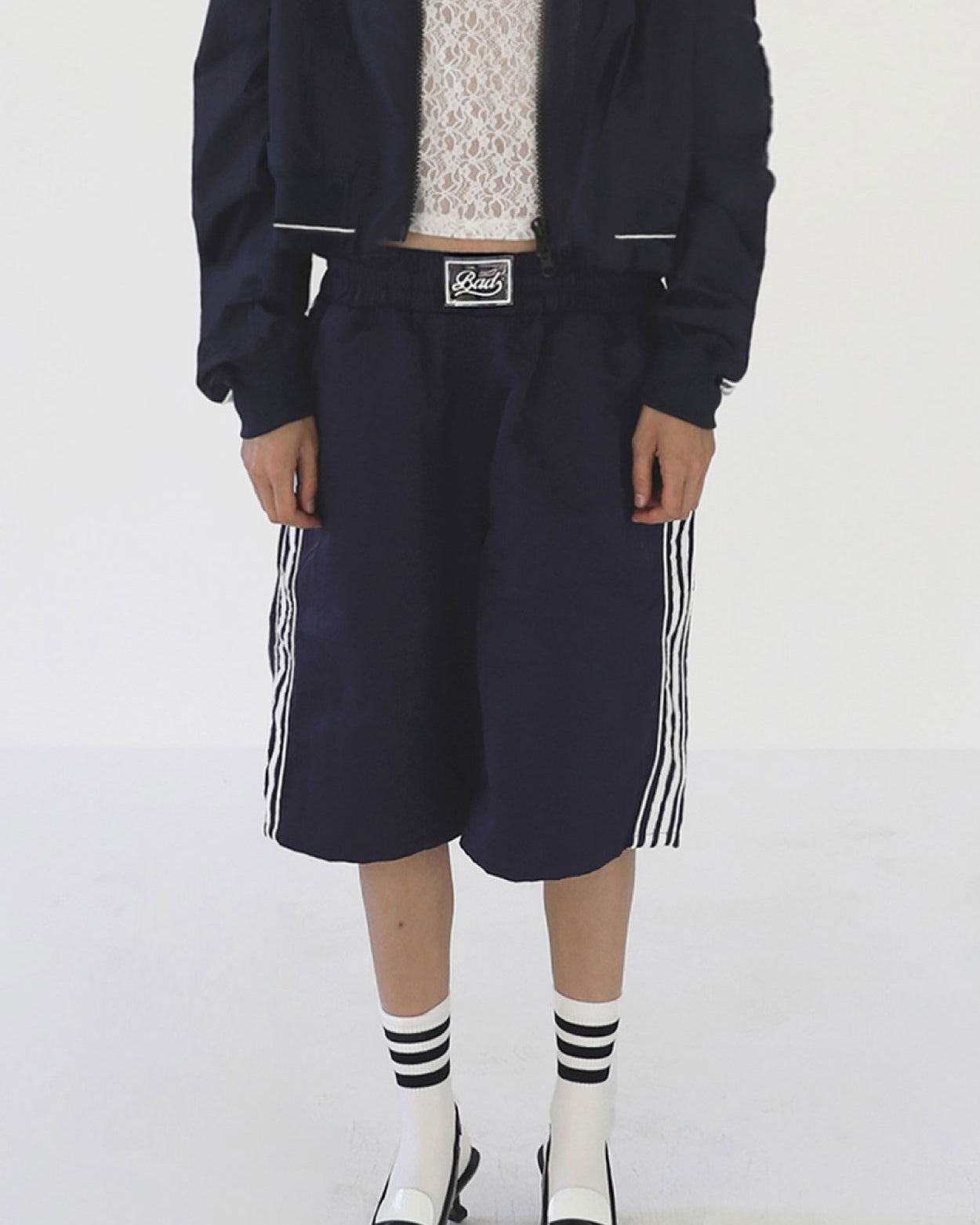 Badblood Billy Track Bermuda Pants Navy
