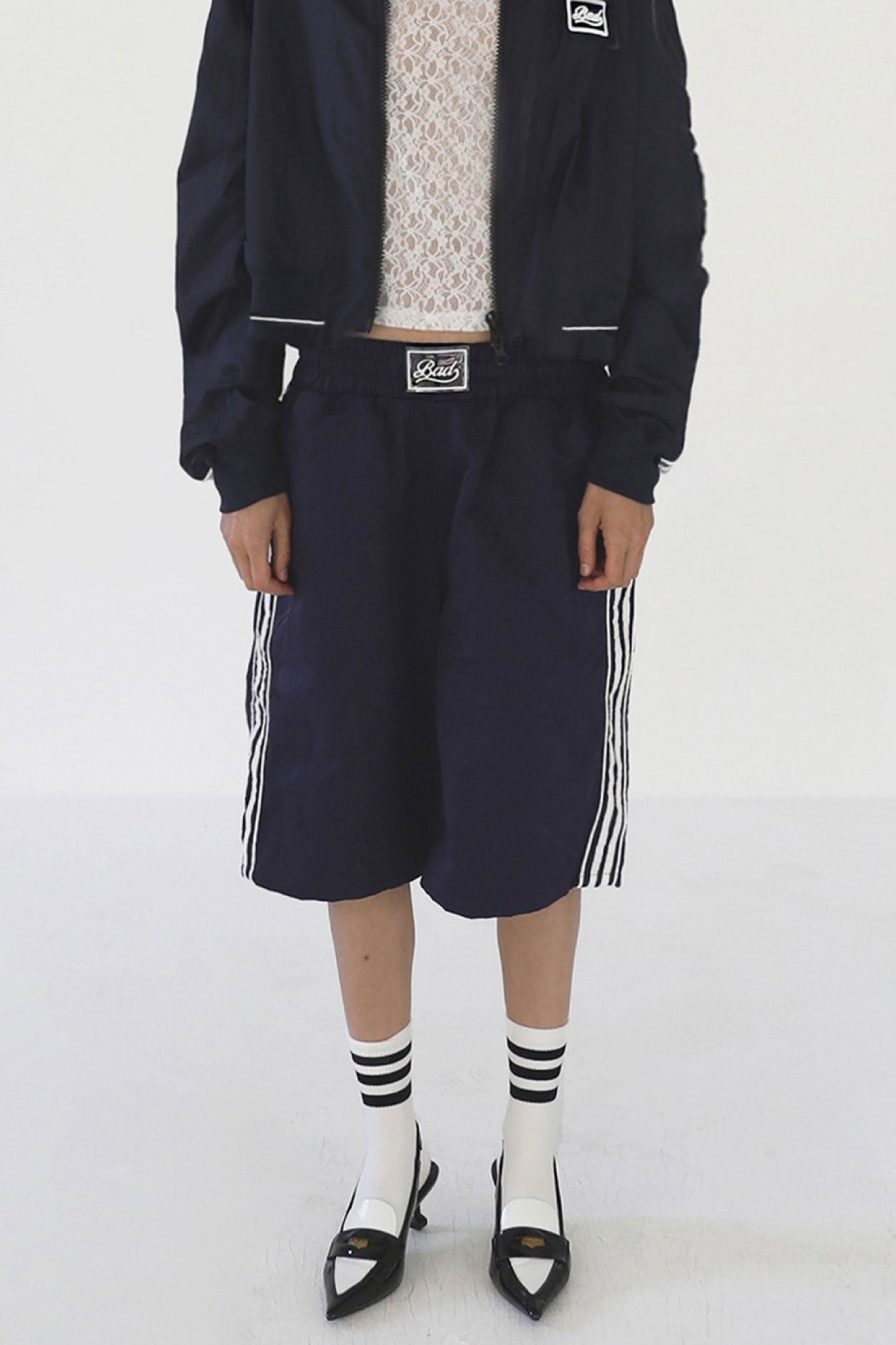 Badblood Billy Track Bermuda Pants Navy