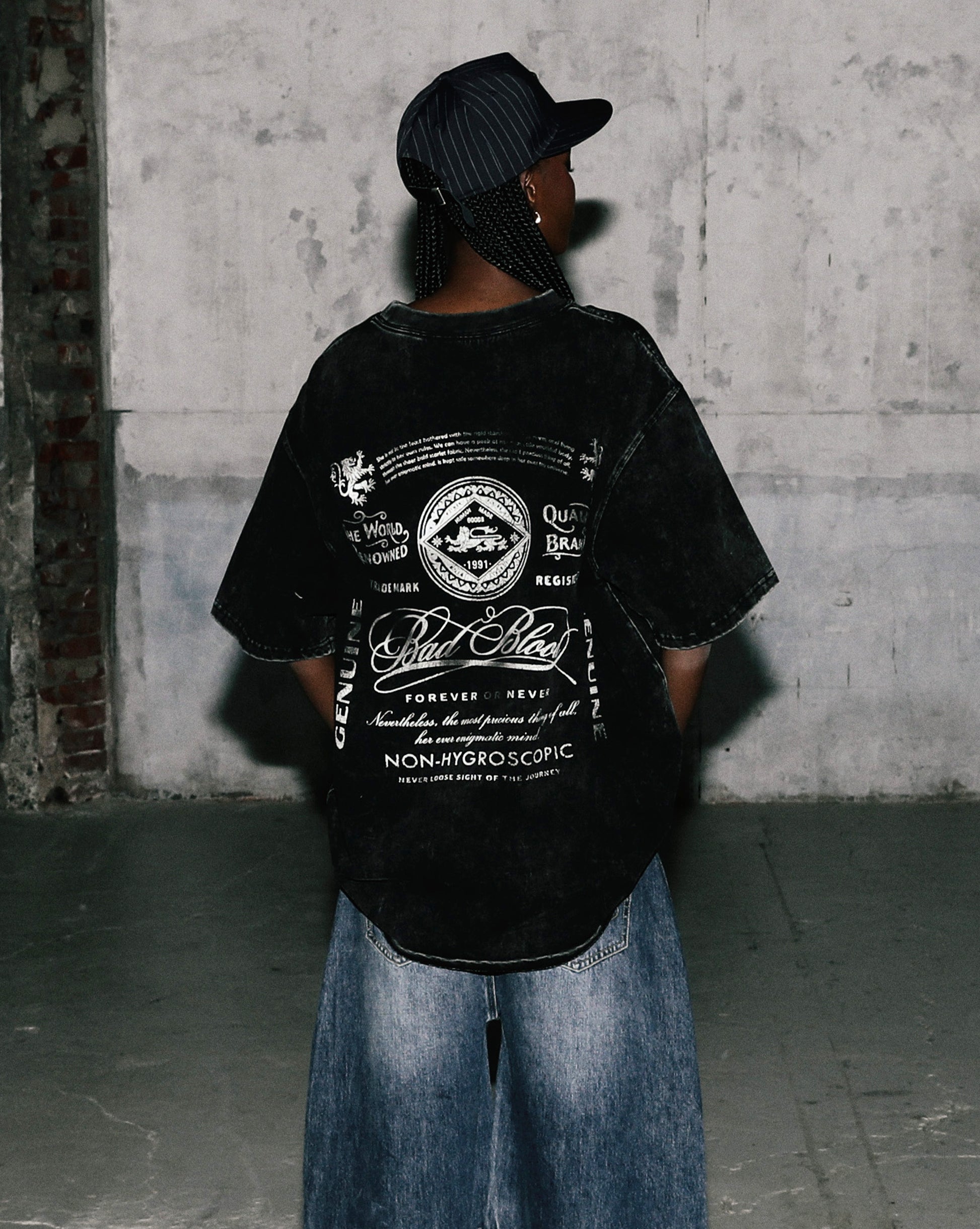 Badblood Premium Classic Washed T-Shirt Black