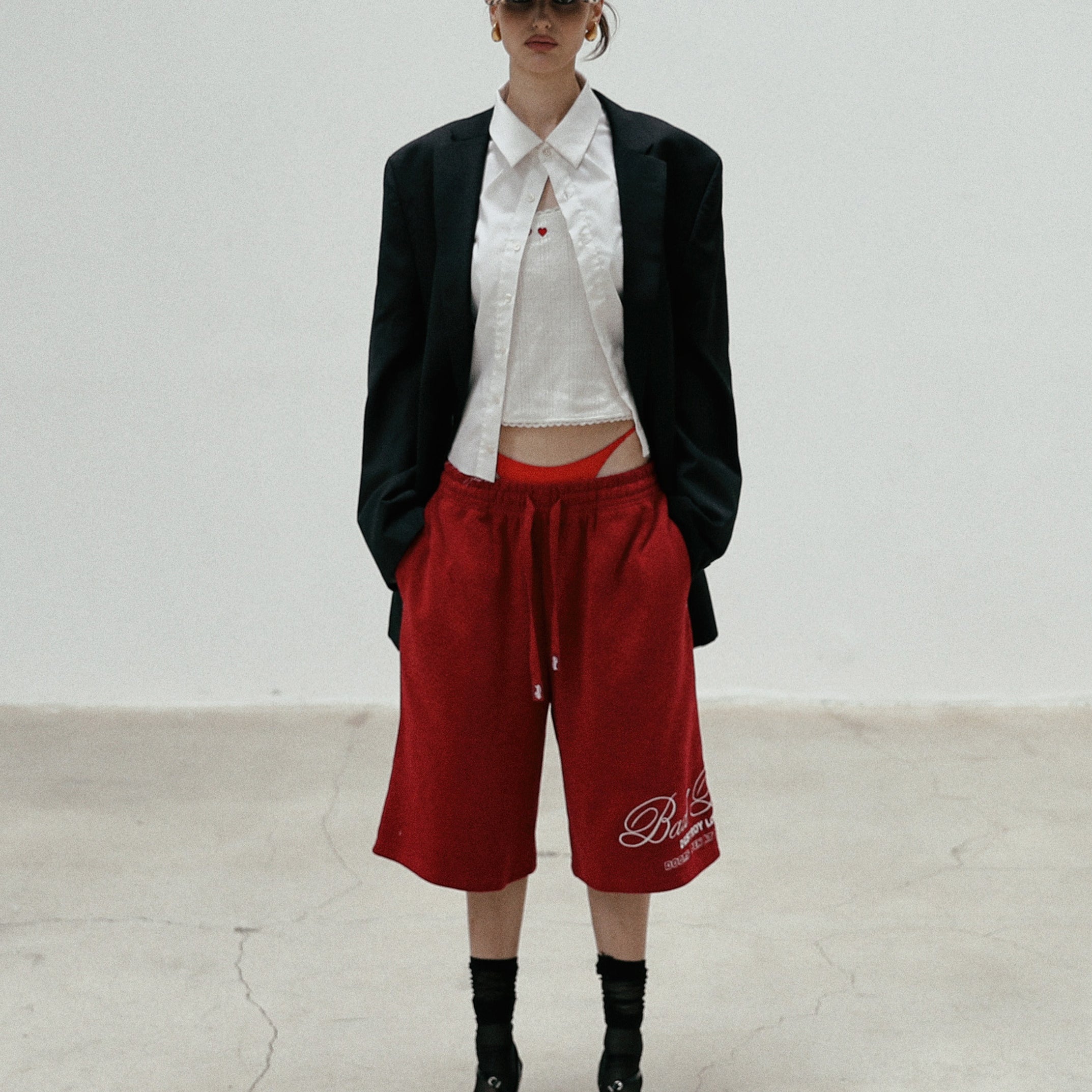 Badblood Classic Logo Bermuda Pants - Red