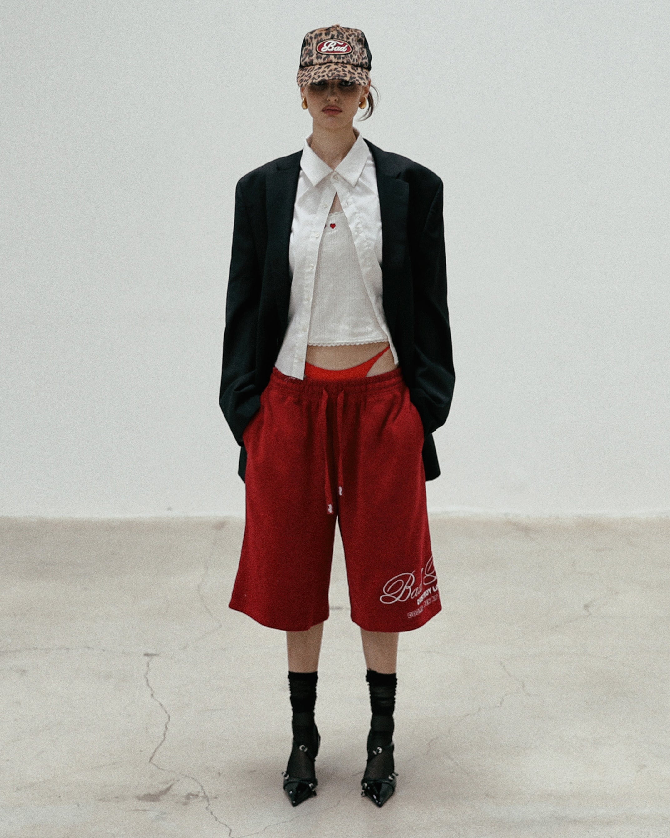 Badblood Classic Logo Bermuda Pants - Red