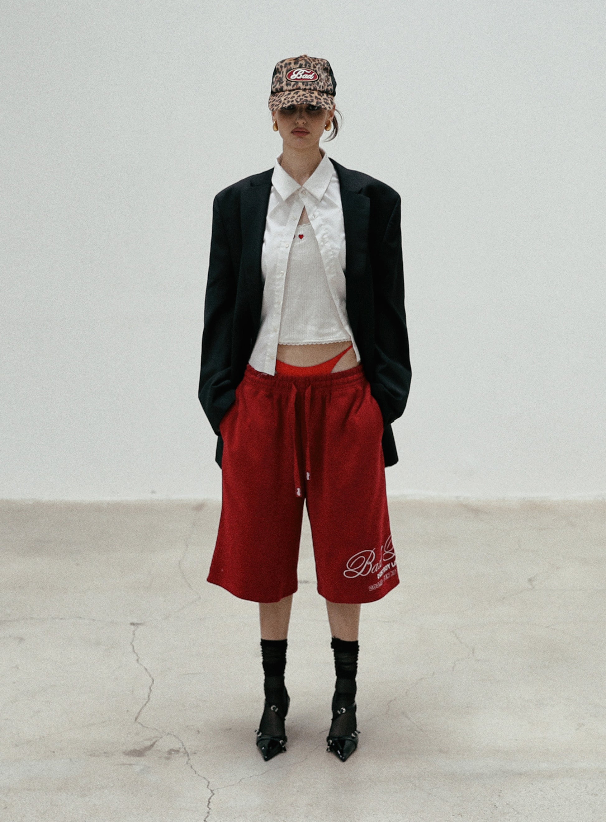 Badblood Classic Logo Bermuda Pants - Red