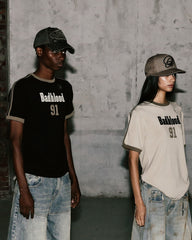 Badblood Vintage Club Jersey Ringer T-Shirt - Tan