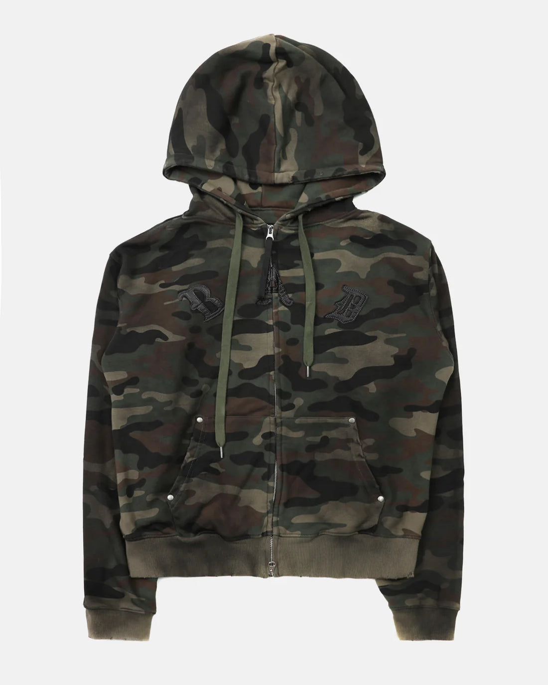 Badblood Cosmo Patch Hooded Zip-Up - Green Camo