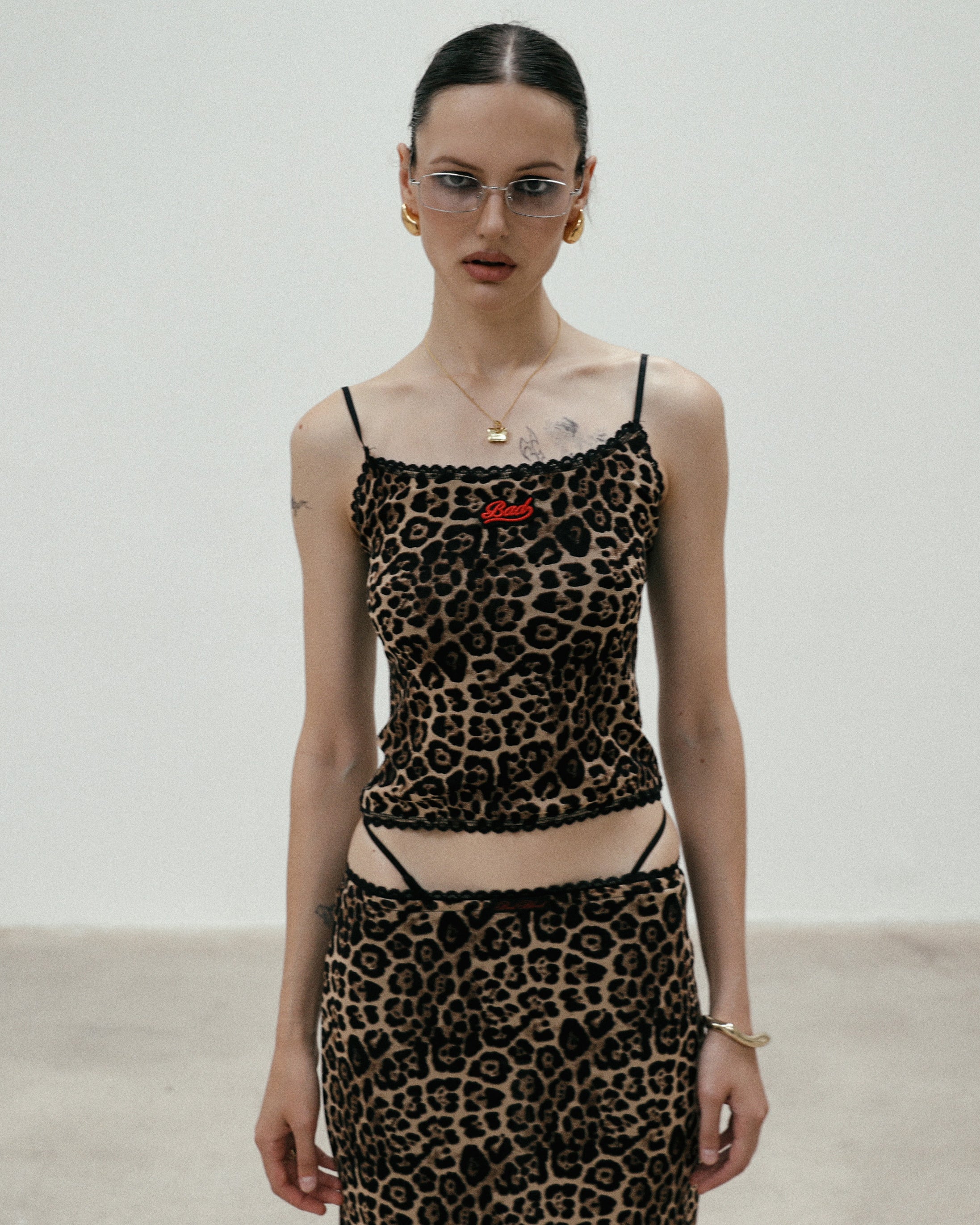 Badblood Leopard midi skirt - brown