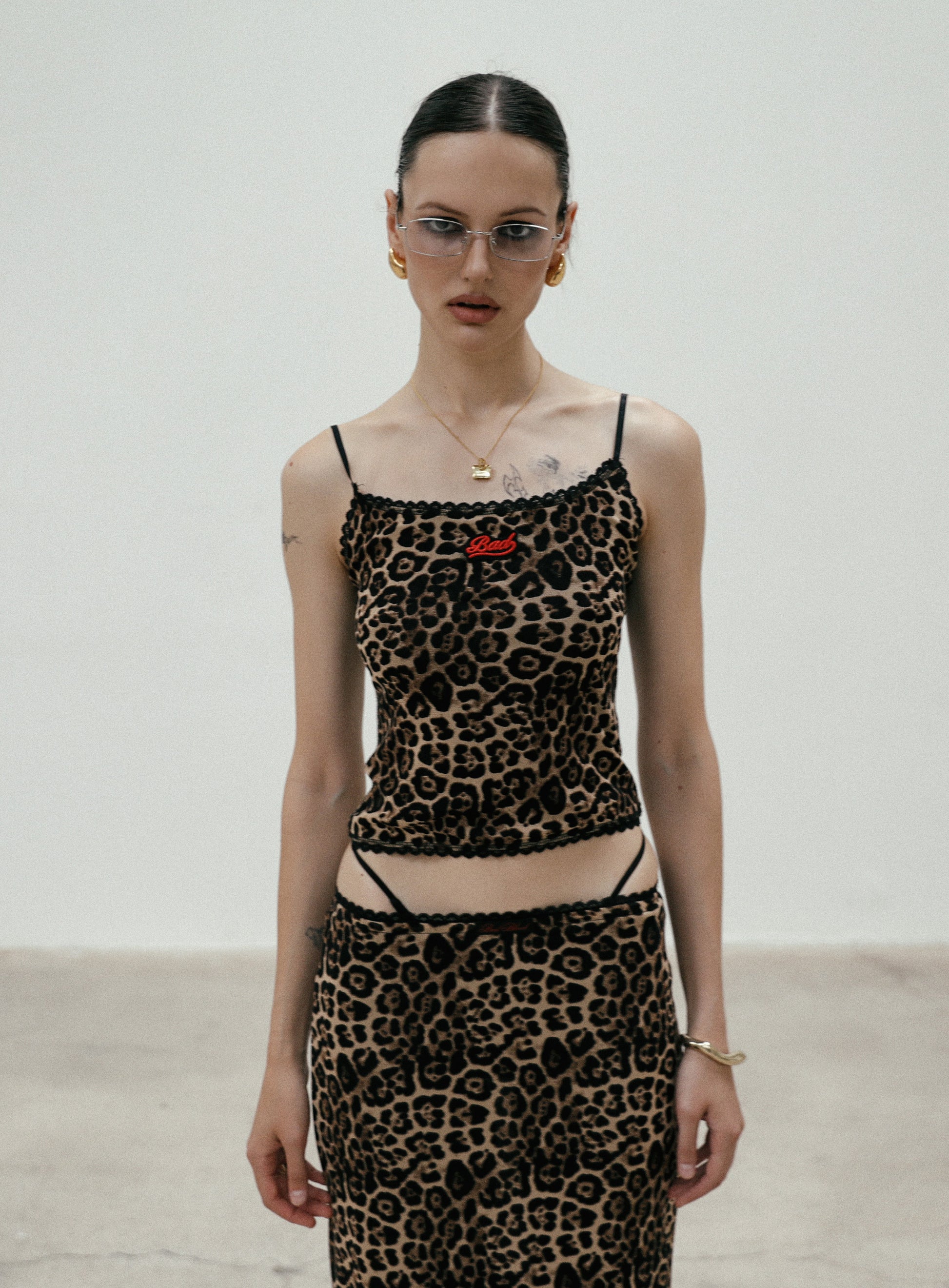 Badblood Leopard midi skirt - brown