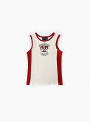 Badblood Workshop Shield Print Tank - White/Red