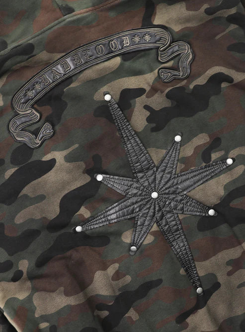 Badblood Cosmo Patch Hooded Zip-Up - Green Camo