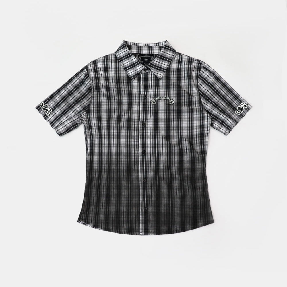 Badblood Cosmo Graphic Short Sleeve Shirt White Check