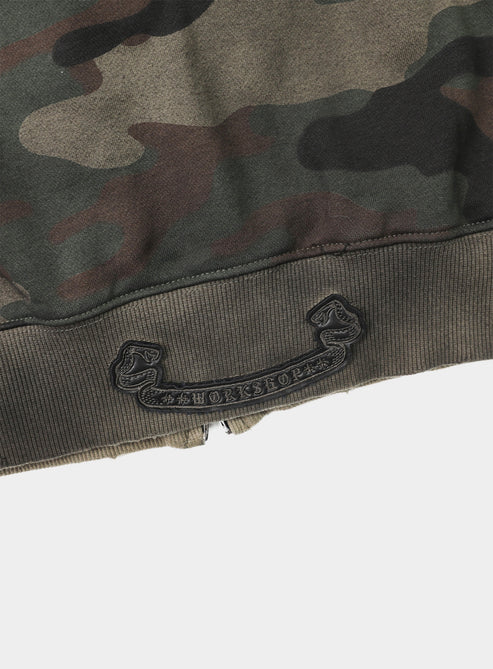 Badblood Cosmo Patch Hooded Zip-Up - Green Camo