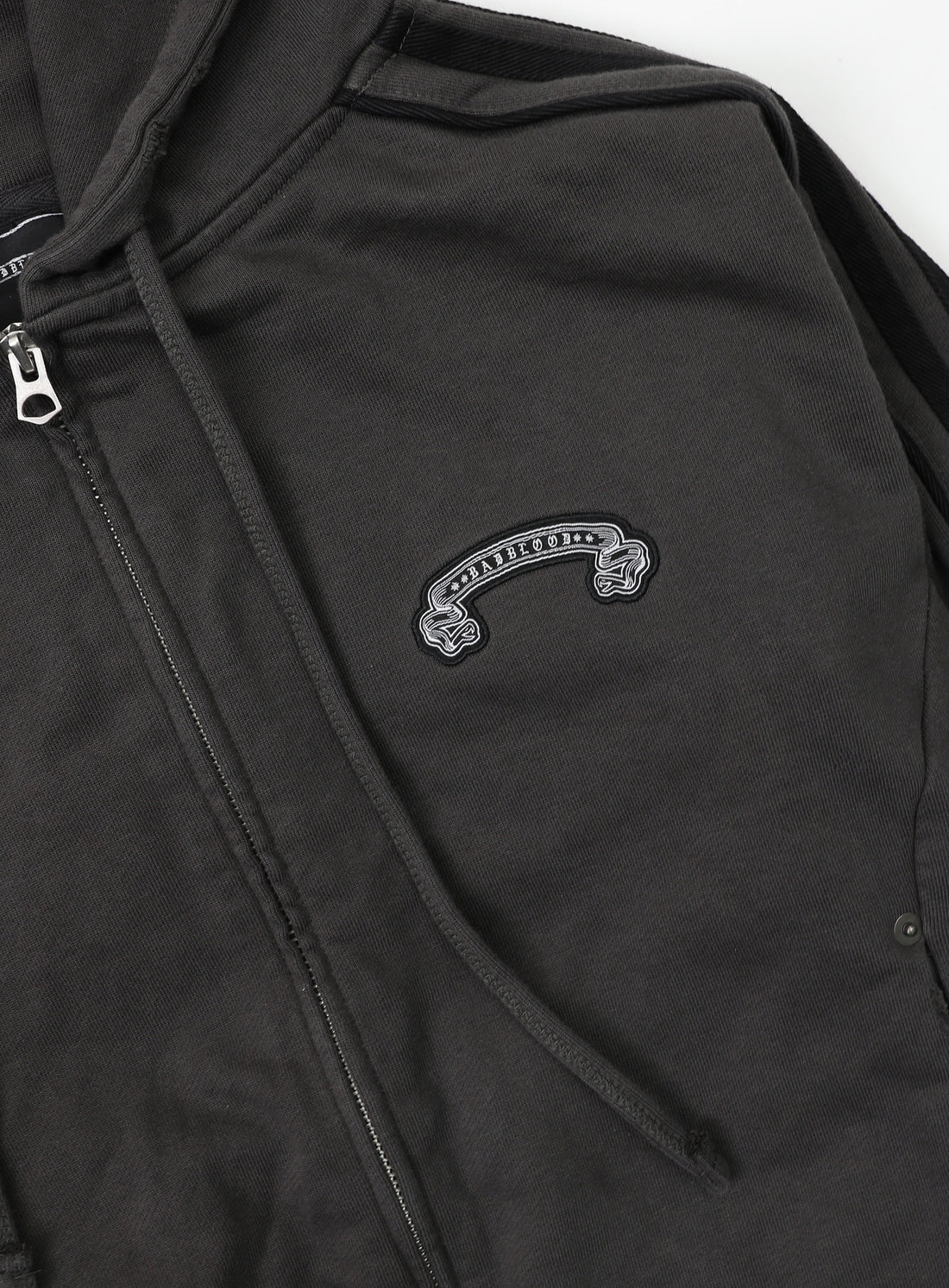 Badblood Billy Washed Hooded Zip-Up - Charcoal