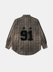 Badblood Vintage Billy Check Shirt Large Fit Brown