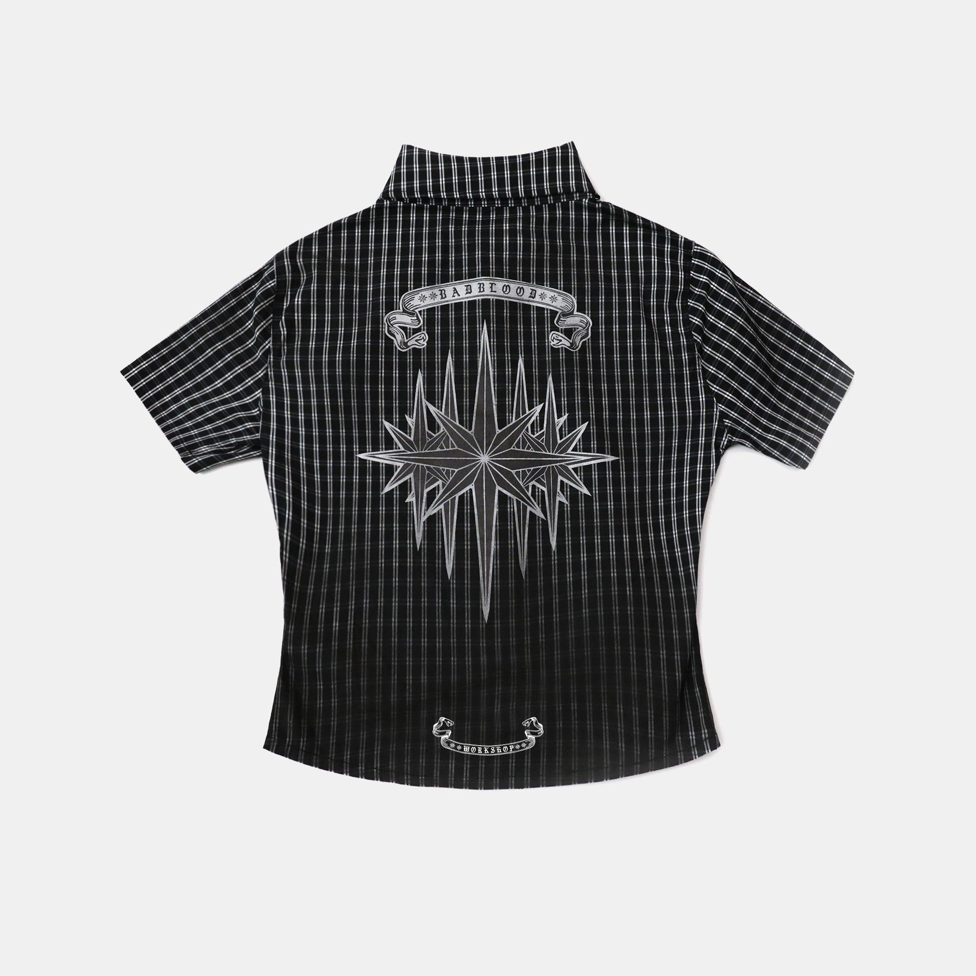 Badblood Cosmo Graphic Short Sleeve Shirt Black Check